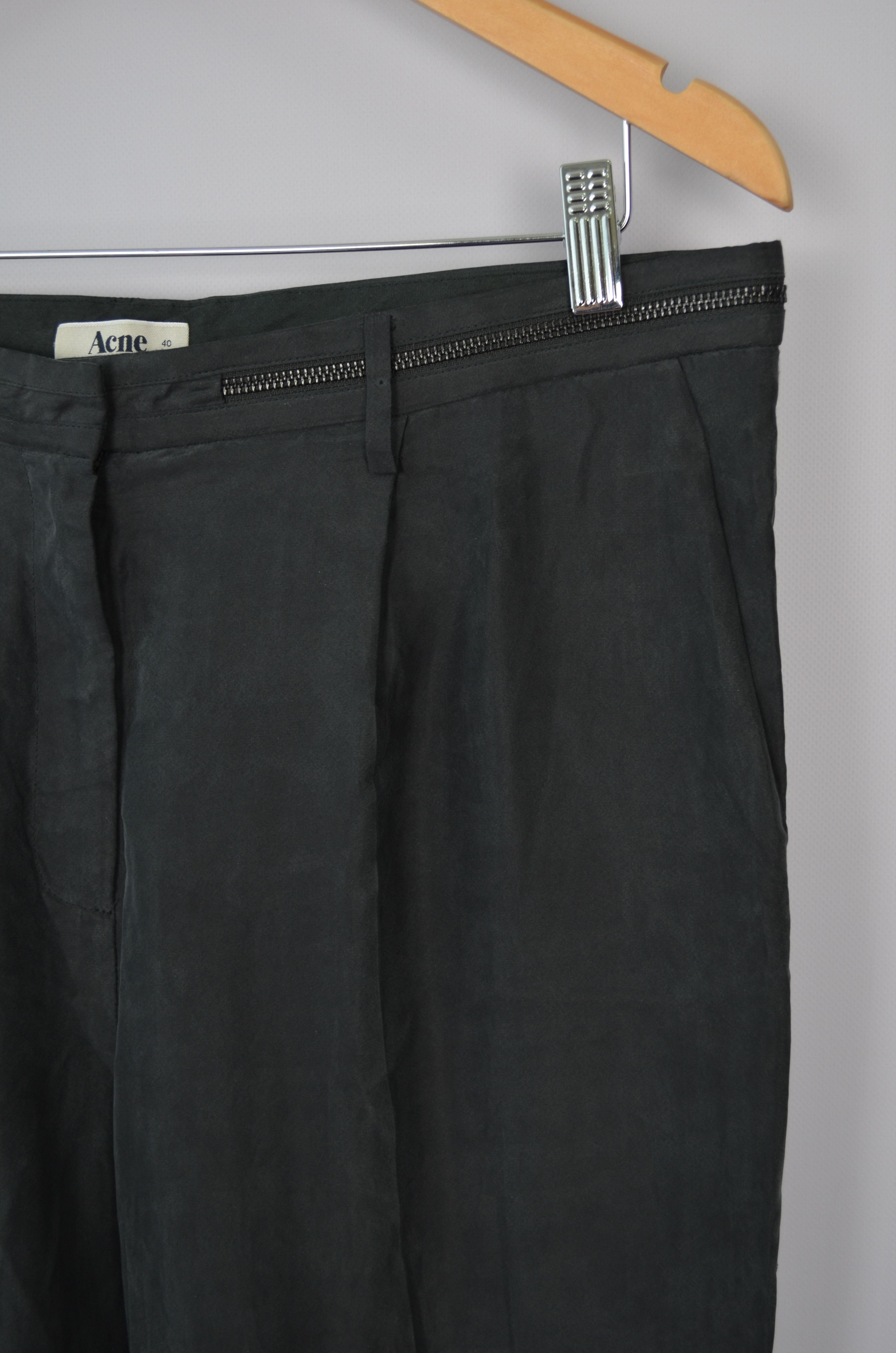 Acne Studios × Designer Acne Studios Play 100% Silk Pants Size 40 Zip Details Size 40" / US 18 - 4 Thumbnail
