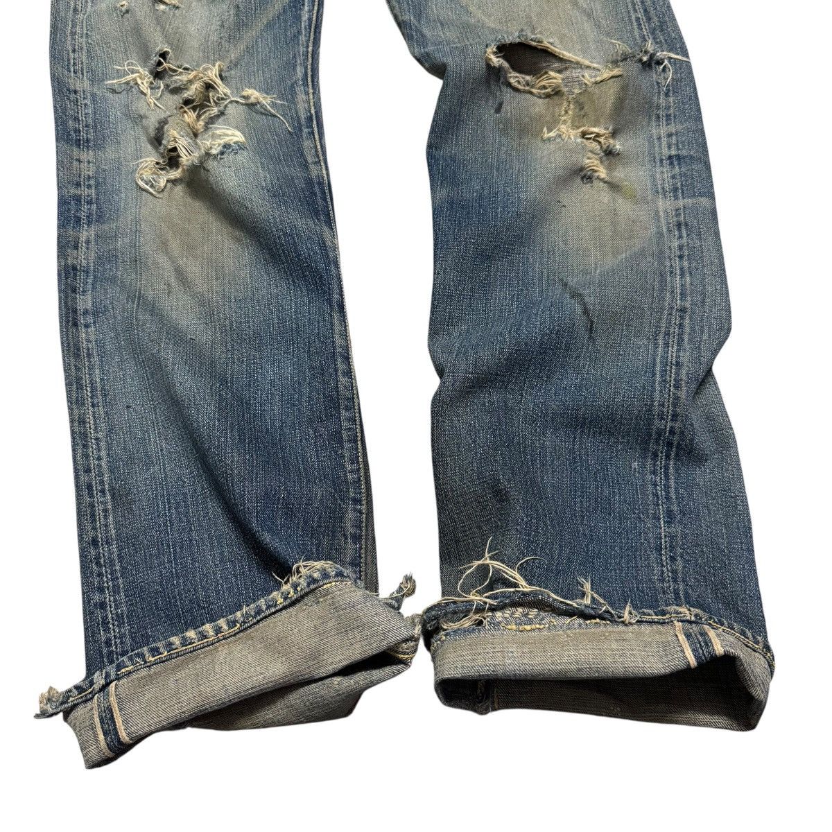 The Real McCoy's Vintage Real McCoys Ultimate Seeker Distessed Denim Jeans Size US 30 / EU 46 - 18 Thumbnail