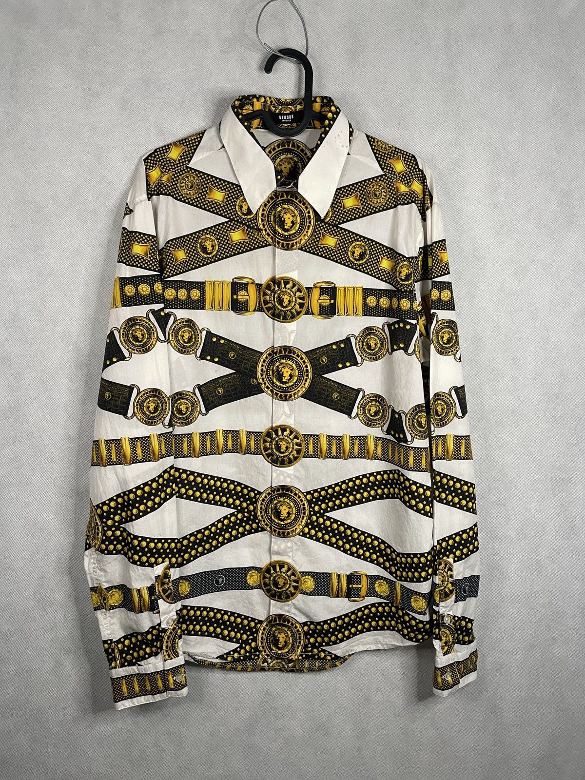 Designer × Versace × Versus Versace Versus Versace Button Ups Lion Belts Print Shirt Luxury Size US M / EU 48-50 / 2 - 2 Thumbnail