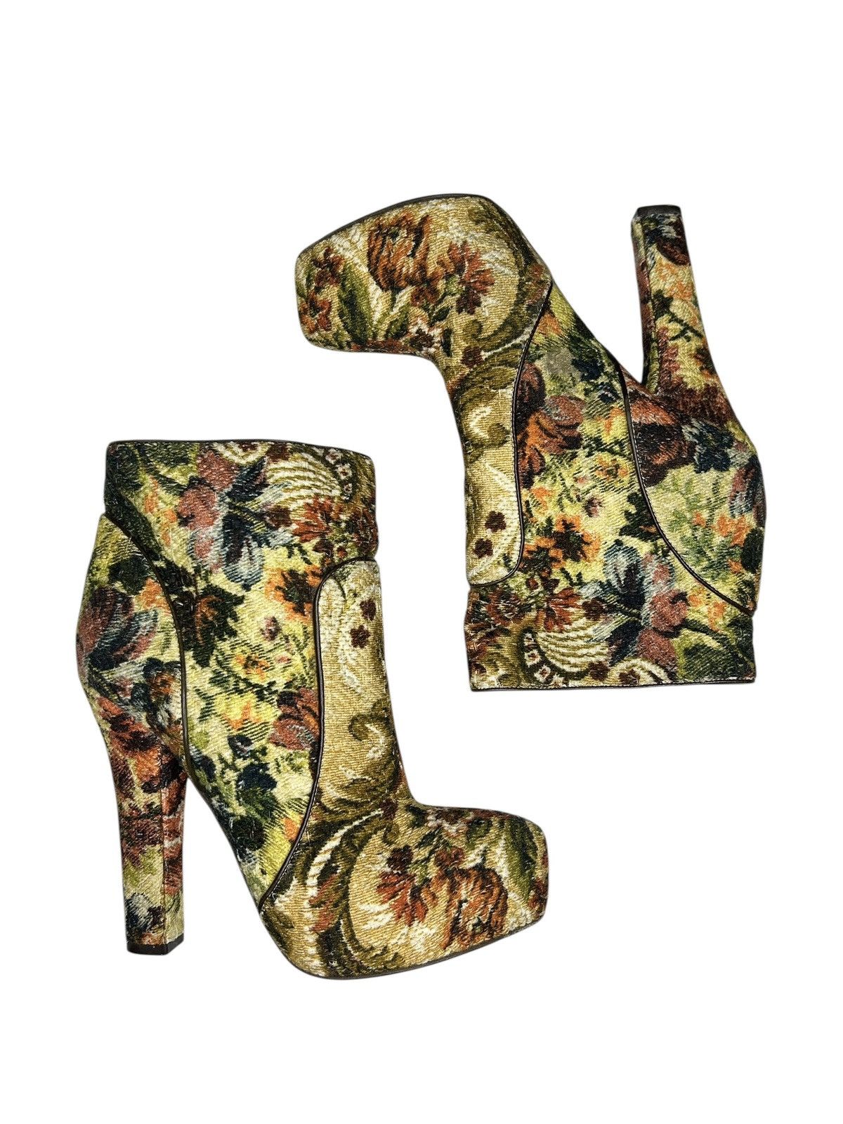 Dolce & Gabbana Floral Tapestry Boots Size US 9 / IT 39 - 4 Thumbnail