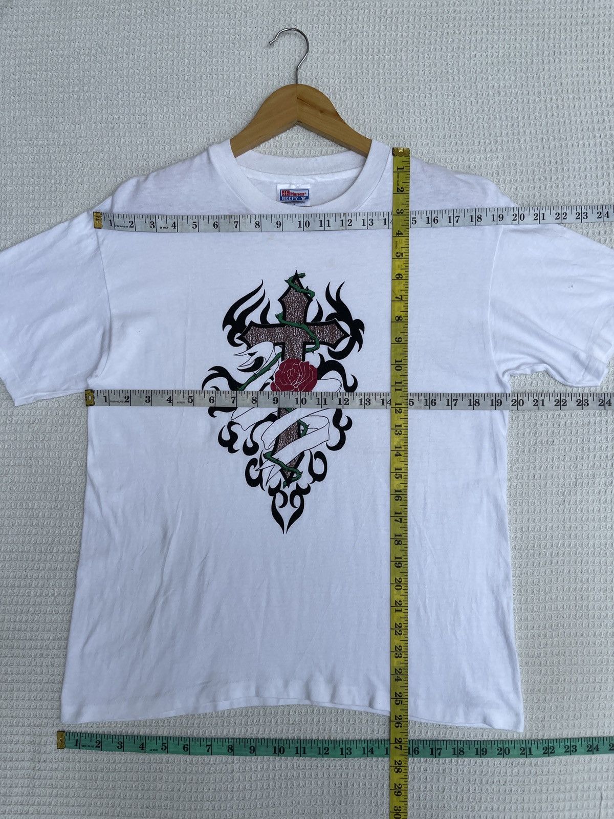 If Six Was Nine × Vintage Last Drop🔥Rare🔥Vintage 90s Jesus Cross T-Shirt Size US M / EU 48-50 / 2 - 9 Thumbnail
