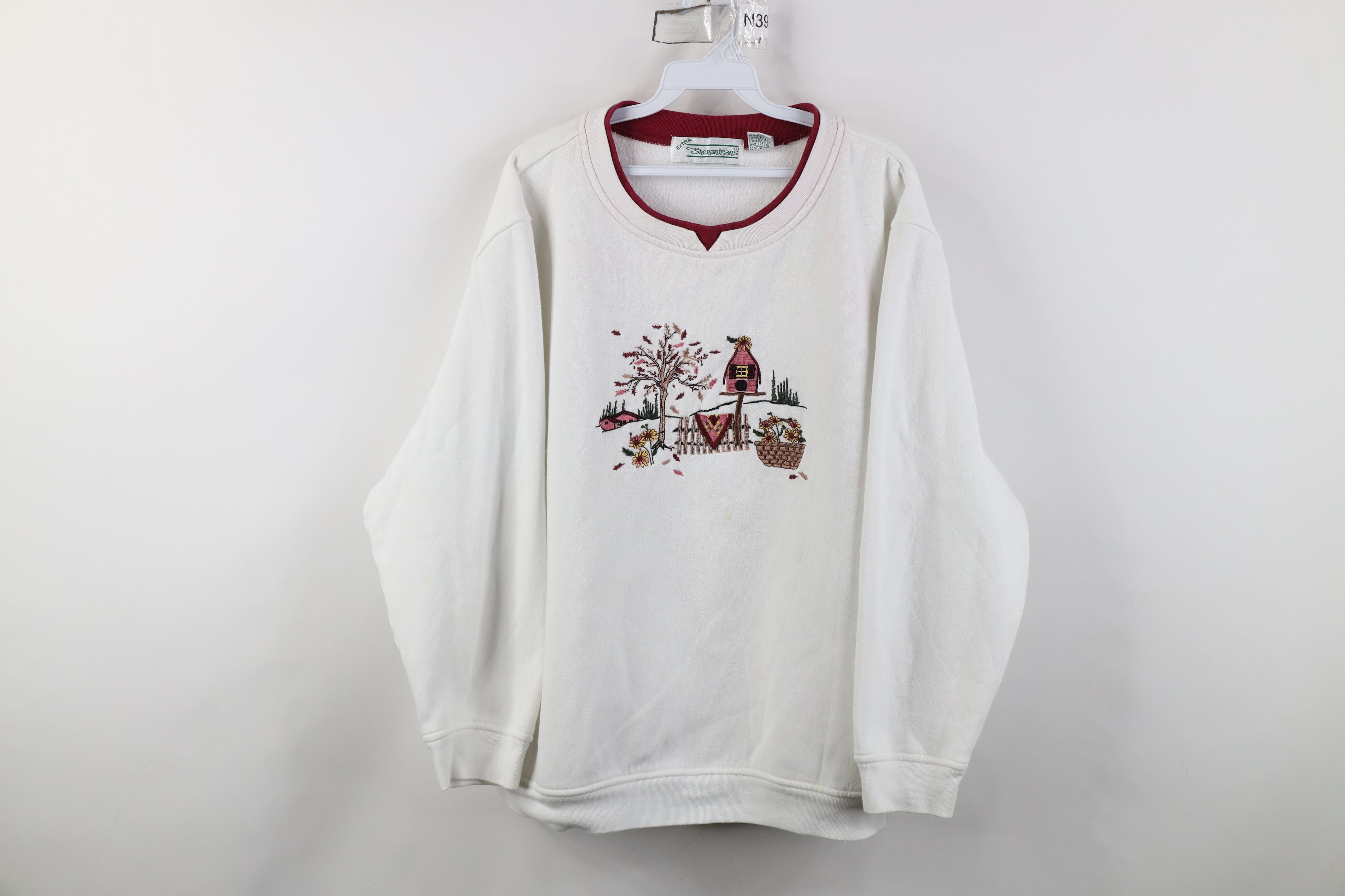 Vintage Vintage 90s Country Farmhouse Nature Flower Bird Sweatshirt Size 3XL / US 20-22 - 1 Thumbnail