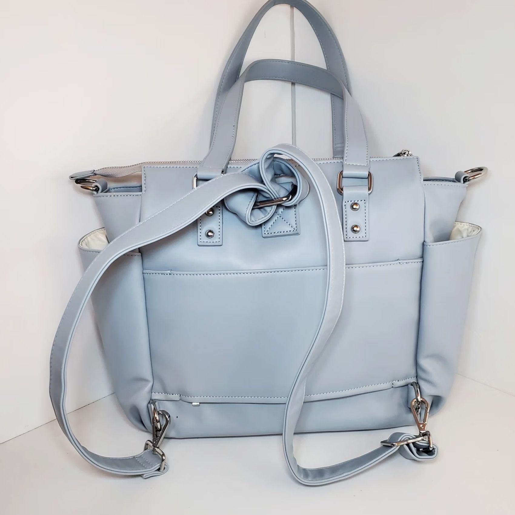 Vintage White Elm Gemini Convertible Backpack Travel Work Diaper Bag Rare Grey White Size ONE SIZE - 2 Thumbnail