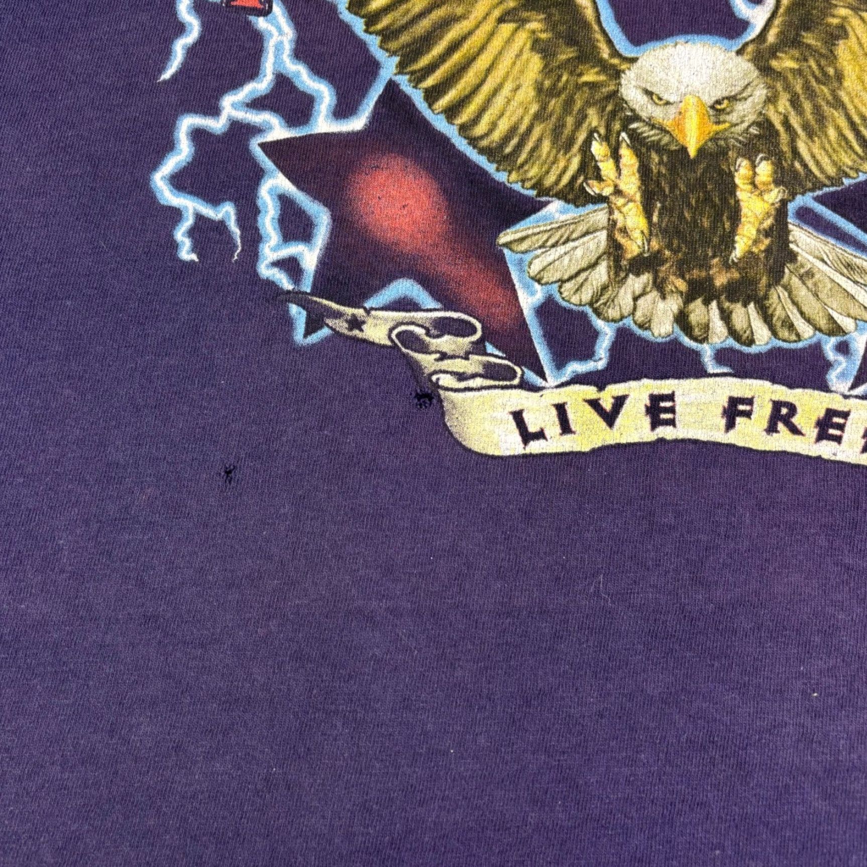 Vintage VINTAGE Pure American Eagle Live Free Graphic T Shirt Mens Large Purple Y2K Size US L / EU 52-54 / 3 - 6 Thumbnail