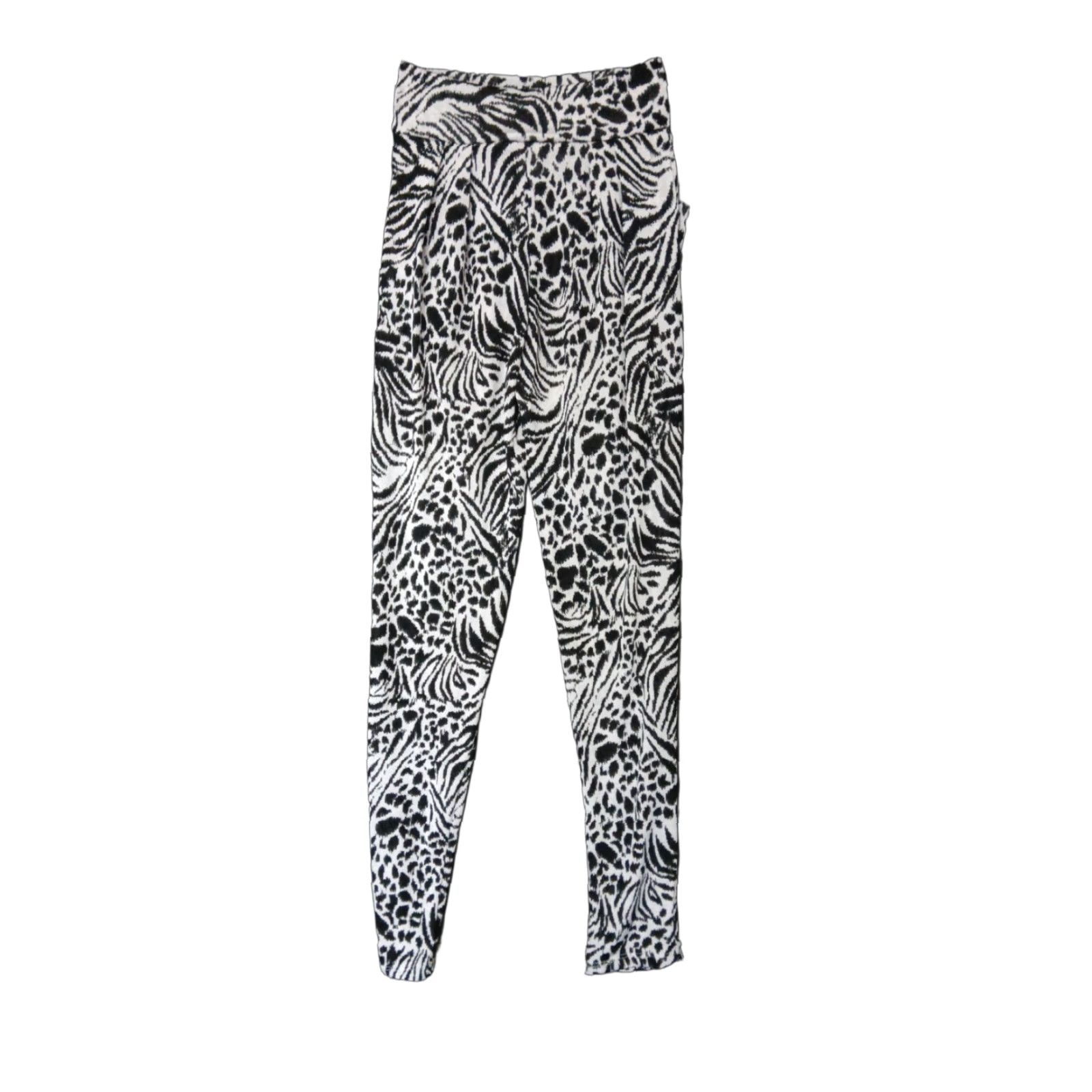 Vintage Codigo Animal Print Leggings Women's Black/White S Animal Print Leggings Womens S Black/White Codegio? Size 28" / US 6 / IT 42 - 1 Thumbnail