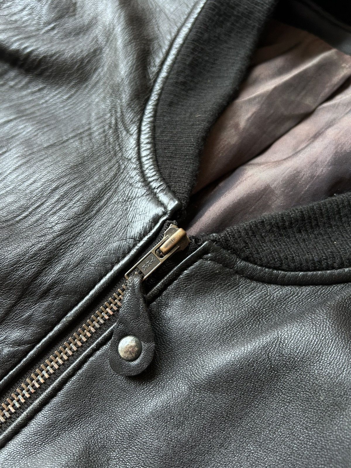 Genuine Leather Vintage Bomber Echtes Leather jacket mens y2k rare Size US XL / EU 56 / 4 - 4 Thumbnail