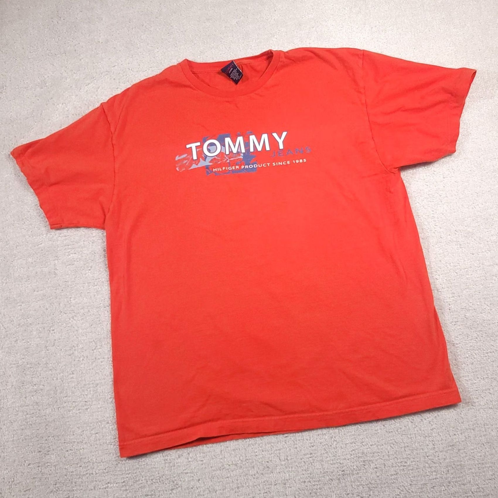 Tommy Hilfiger VINTAGE Tommy Hilfiger Shirt Mens XL Orange Graphic Hawaiian Y2K Double-Sided Size US XL / EU 56 / 4 - 2 Thumbnail