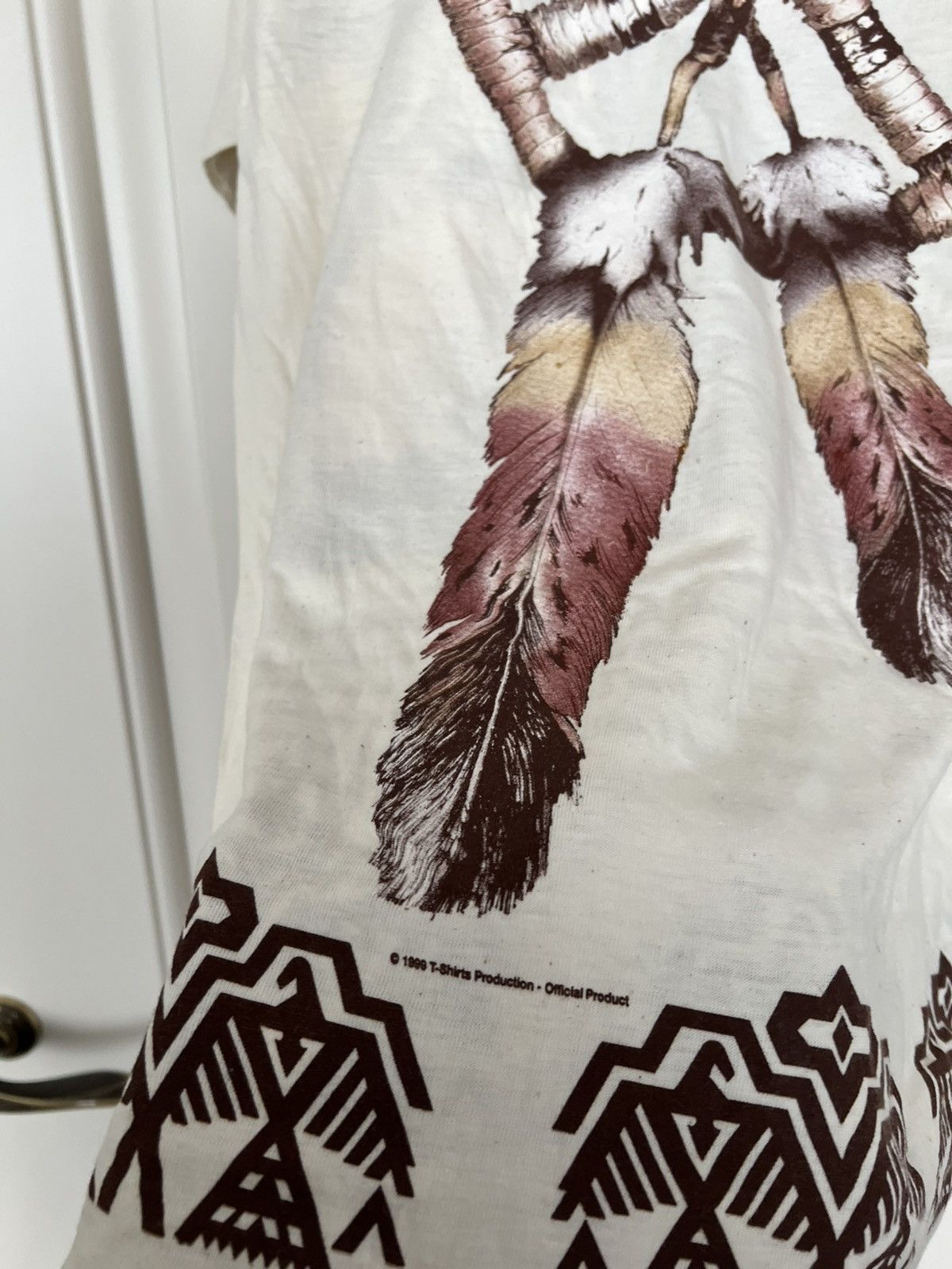 Vintage Vintage 1999 Native American Chief Joseph Wolf Graphic Tee Size US XXL / EU 58 / 5 - 18 Thumbnail