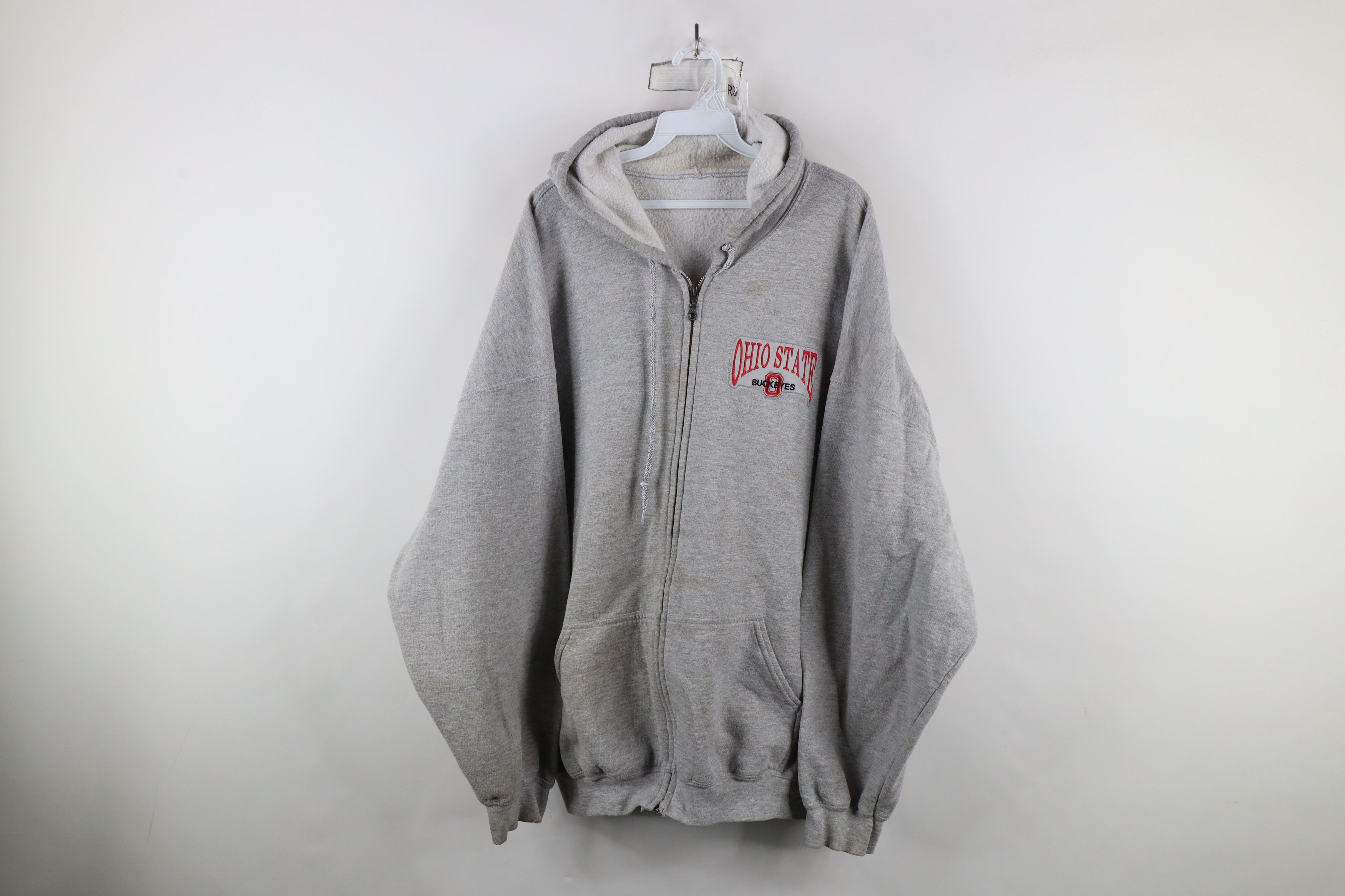 Vintage Vintage 90s Spell Out Ohio State University Full Zip Hoodie Size US XXL / EU 58 / 5 - 1 Thumbnail