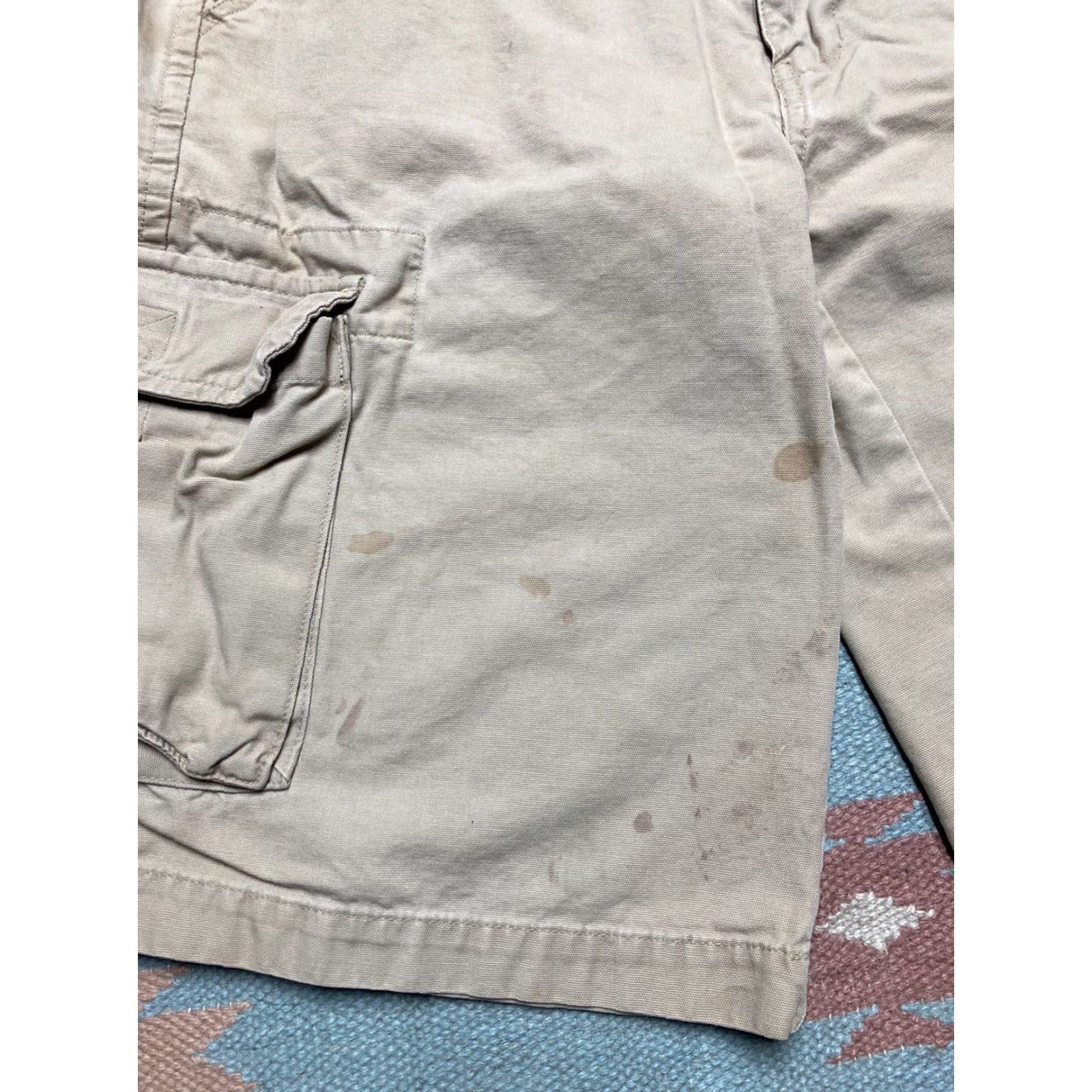 Vintage VINTAGE Utility Cargo Shorts Men 29 Beige Grunge Distressed Baggy Skater Y2K Cargo Shorts Mens Size US 29 - 2 Thumbnail