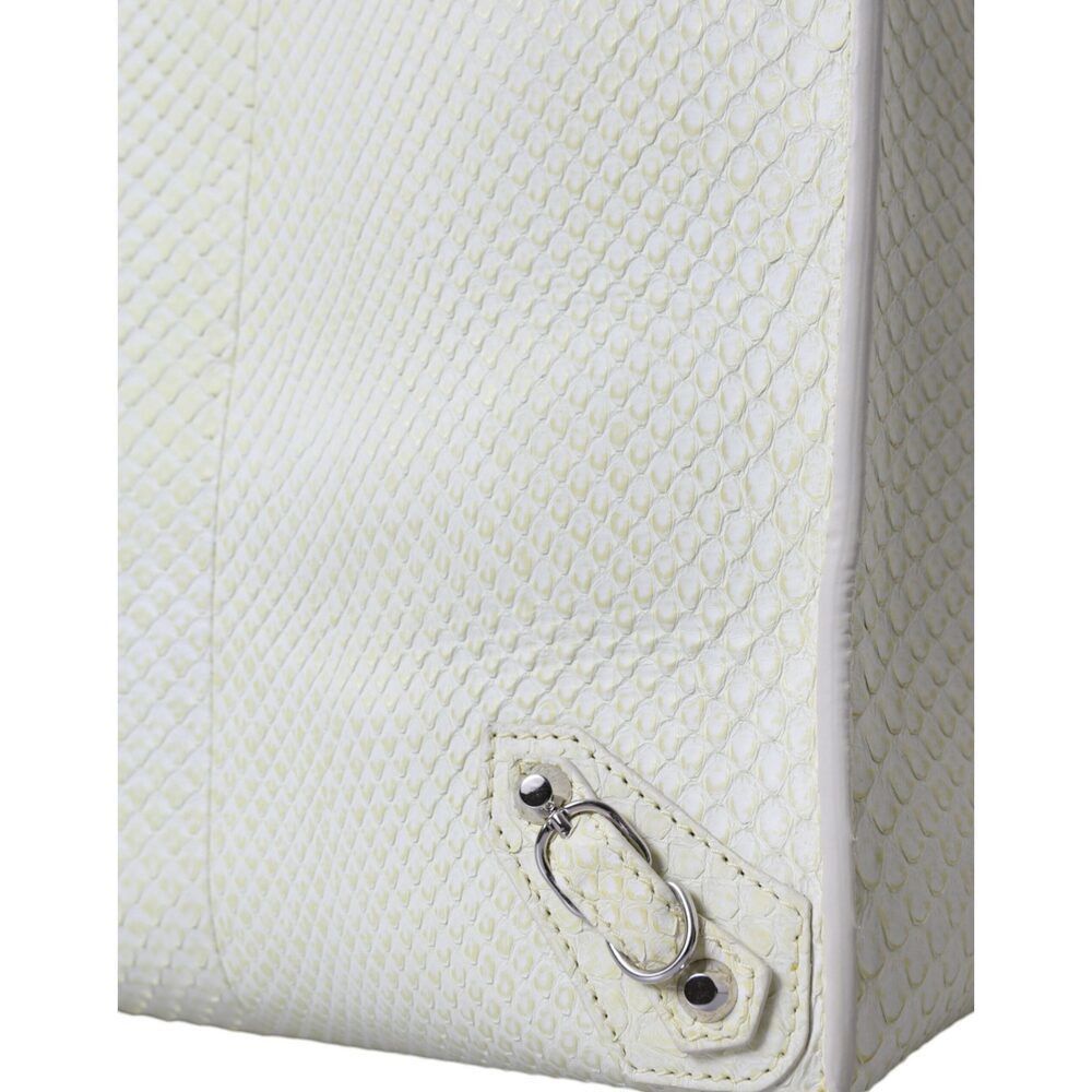 Balenciaga Balenciaga Chic Python Leather Tote in White & Yellow Size ONE SIZE - 5 Thumbnail