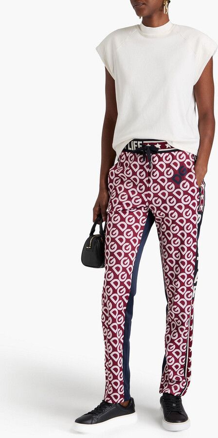 Dolce & Gabbana o1y0925 Logo Jogger in Burgundy/White Size 25" / US 0 / IT 36 - 2 Thumbnail