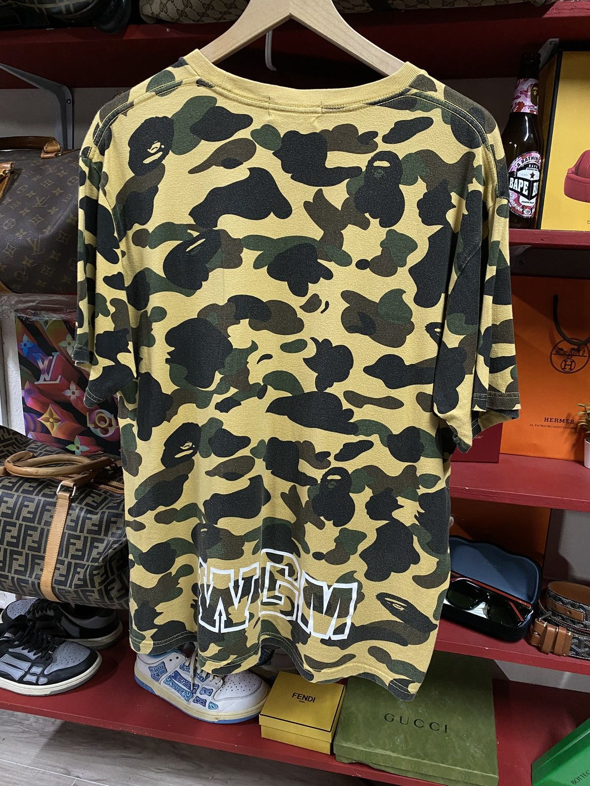 Bape A Bathing Ape Yellow a camo Bape Shark Tee Shirt Medium Size US M / EU 48-50 / 2 - 6 Thumbnail
