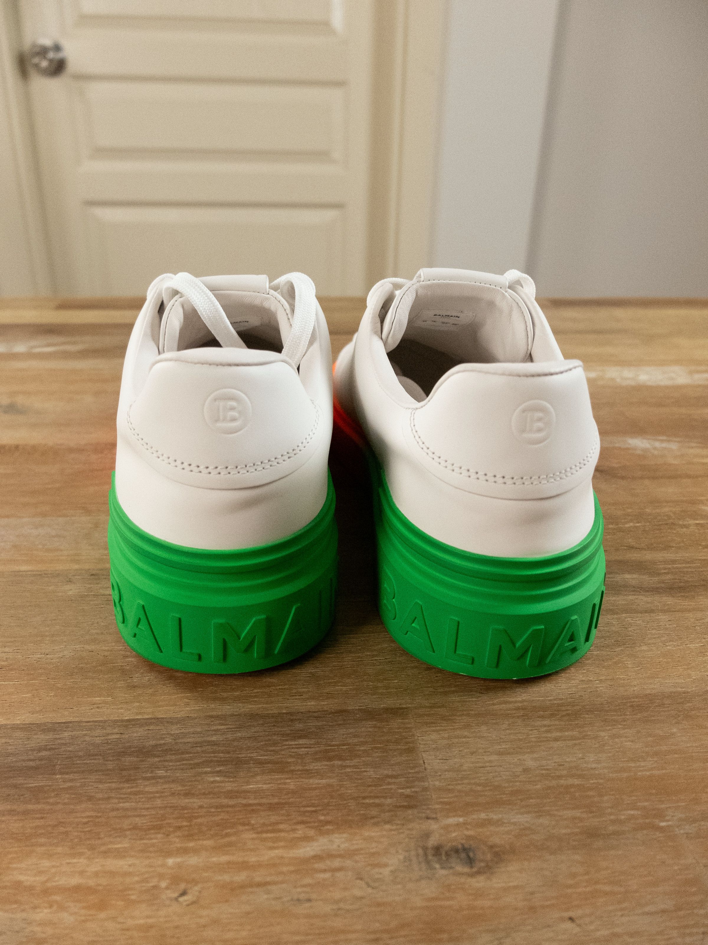 Balmain BALMAIN B-court white colorblock sole leather sneakers 11 44 Size US 11 / EU 44 - 7 Thumbnail