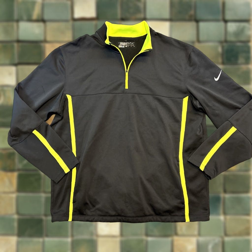 Nike Nike Golf Tour Performance THERMA-FIT 1/4 Zip JACKET Coat Black Yellow MEN'S XL Size US XL / EU 56 / 4 - 1 Thumbnail
