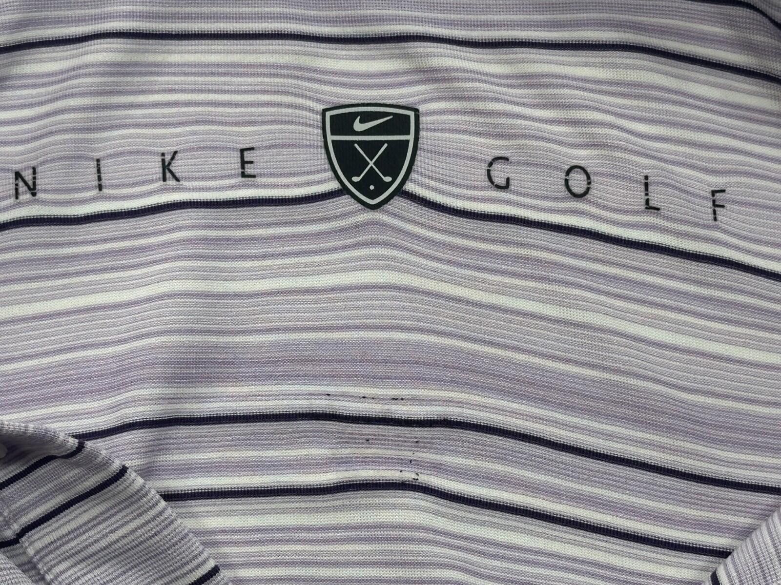 Nike Nike Golf Striped 1/4 Button Polo Shirt Purple Mens L Size US L / EU 52-54 / 3 - 5 Thumbnail
