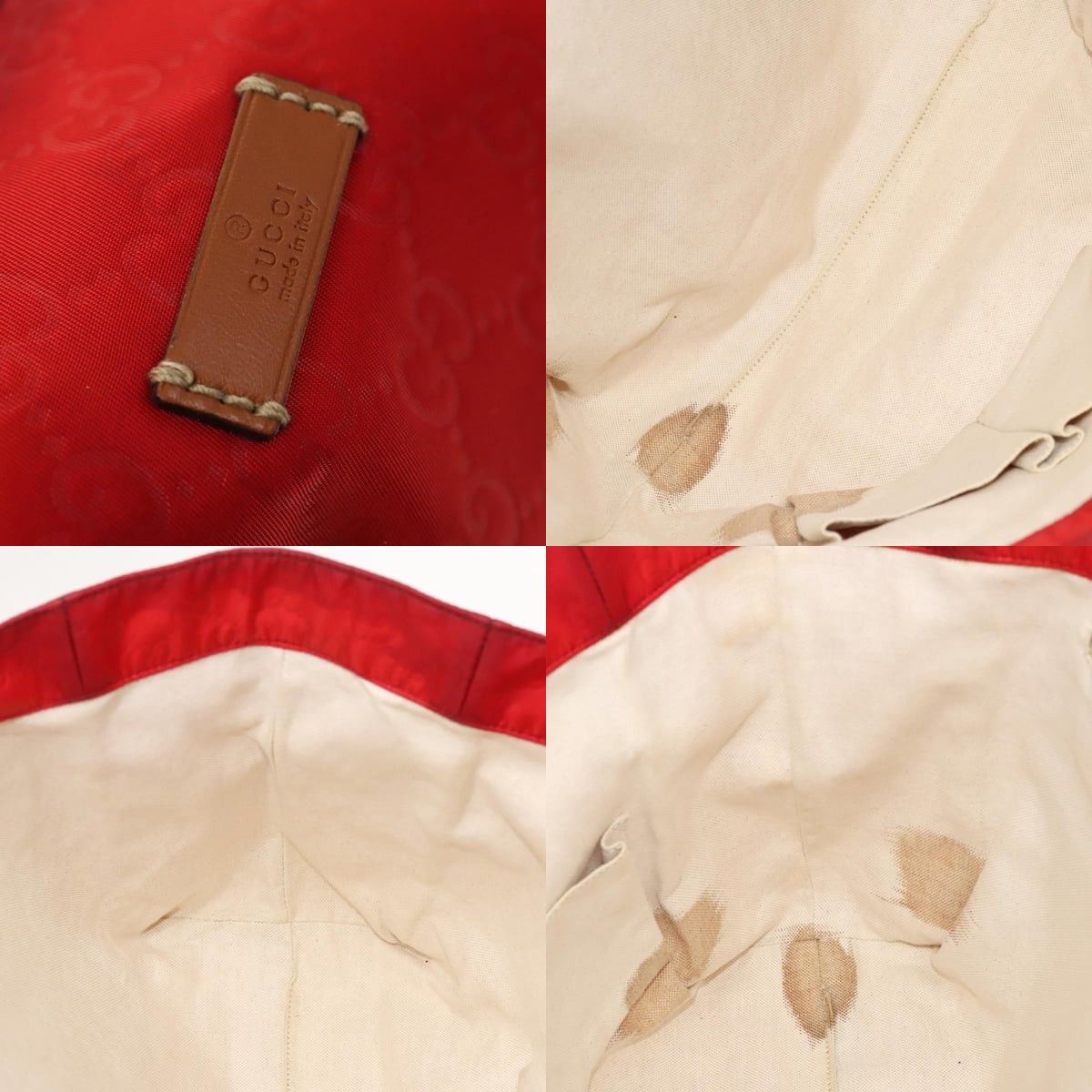 Gucci GUCCI GG Canvas Tote Bag Nylon Red Gold Size ONE SIZE - 11 Thumbnail