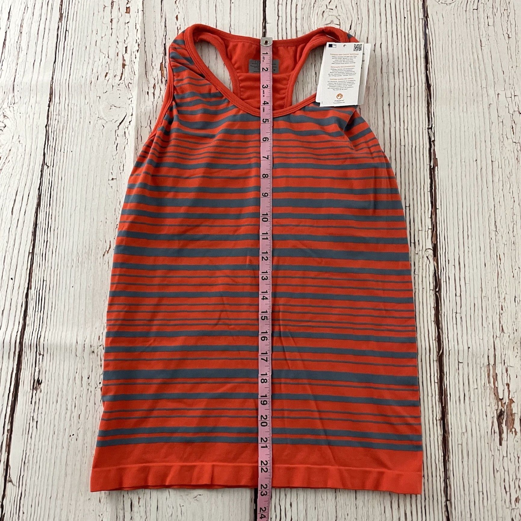 Athleta VINTAGE Athleta Tank Top Racerback Women M Striped Neon Orange Odor Free Activewear 90s? Size M / US 6-8 / IT 42-44 - 4 Thumbnail
