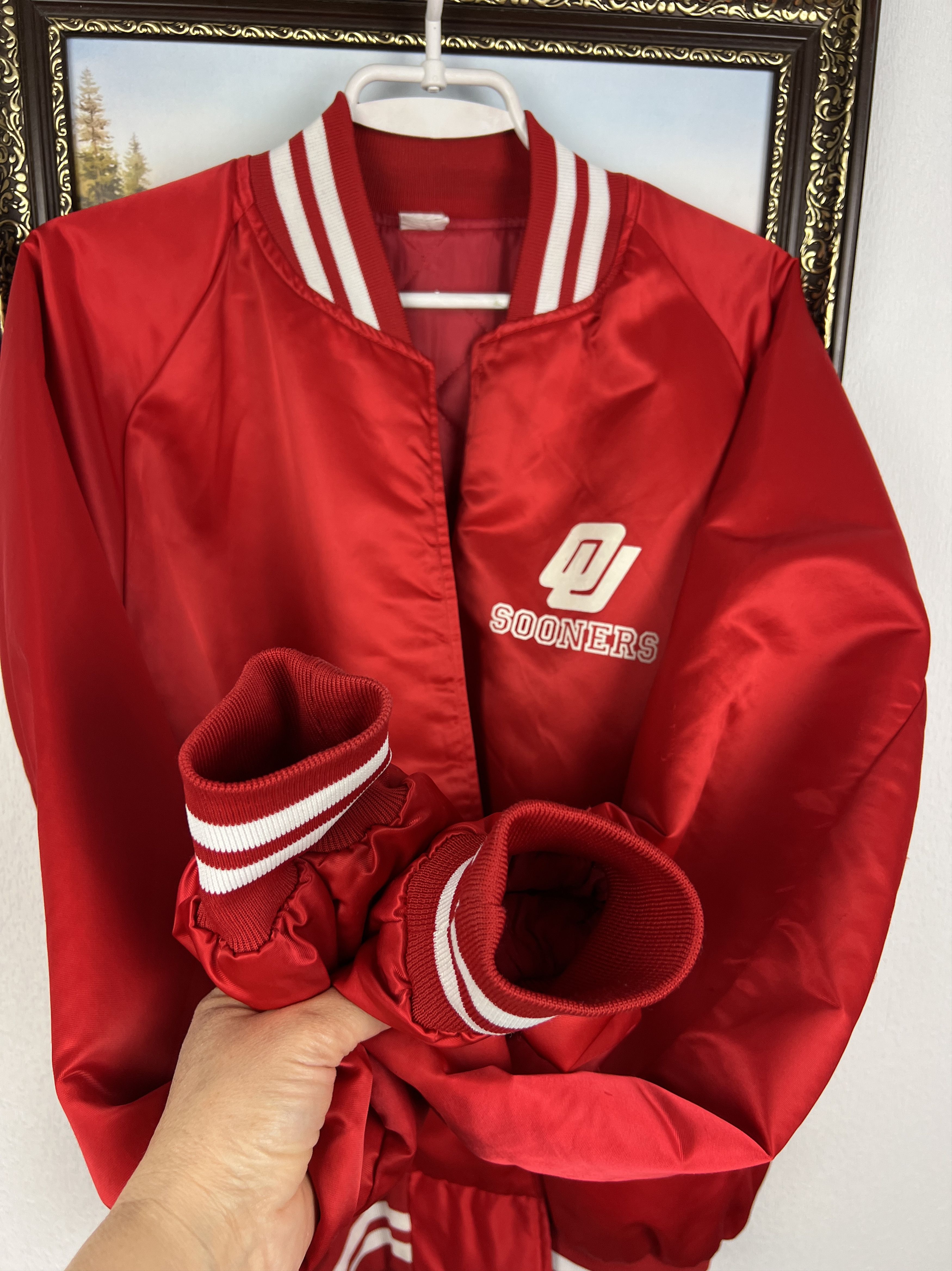 Vintage University of Oklahoma Sooners NCAA Football Jacket Bomber Size US XXL / EU 58 / 5 - 6 Thumbnail