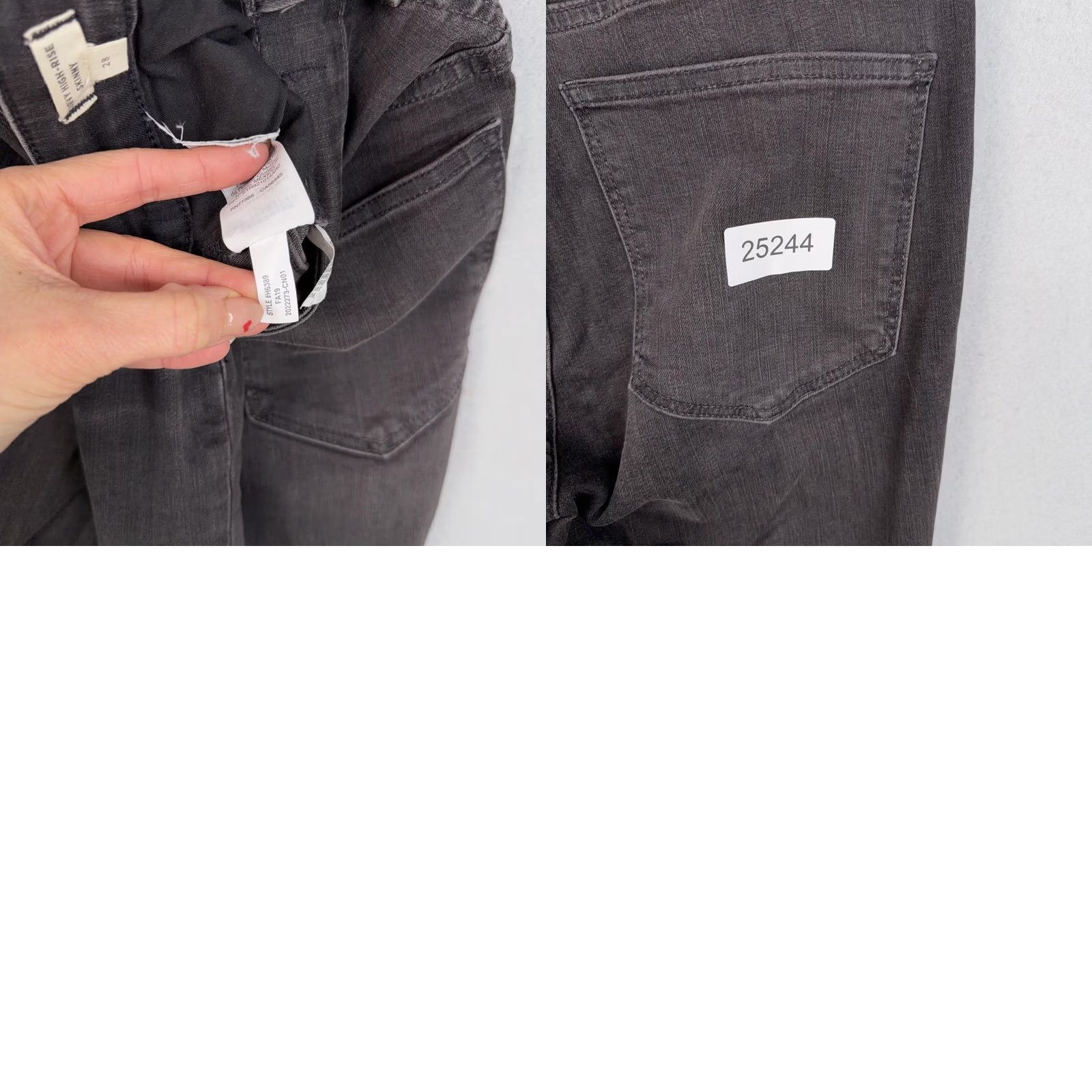 Madewell Madewell Jeans Womens 28 Gray Curvy High Rise Skinny Distressed Raw Hem Stretch Jeans Size 28" / US 6 / IT 42 - 10 Thumbnail