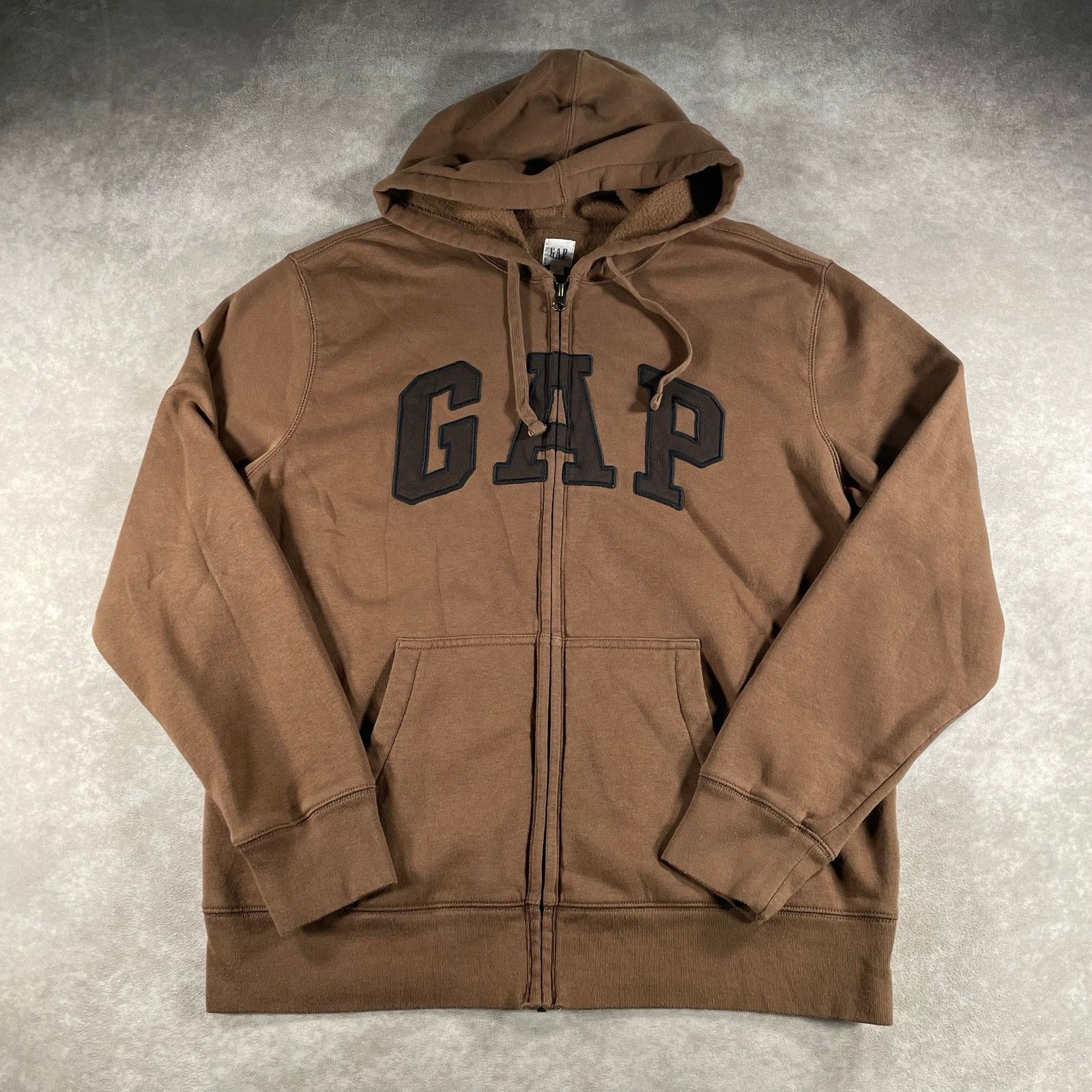 Gap × Streetwear × Vintage Vintage Gap brown zip hoodie baggy