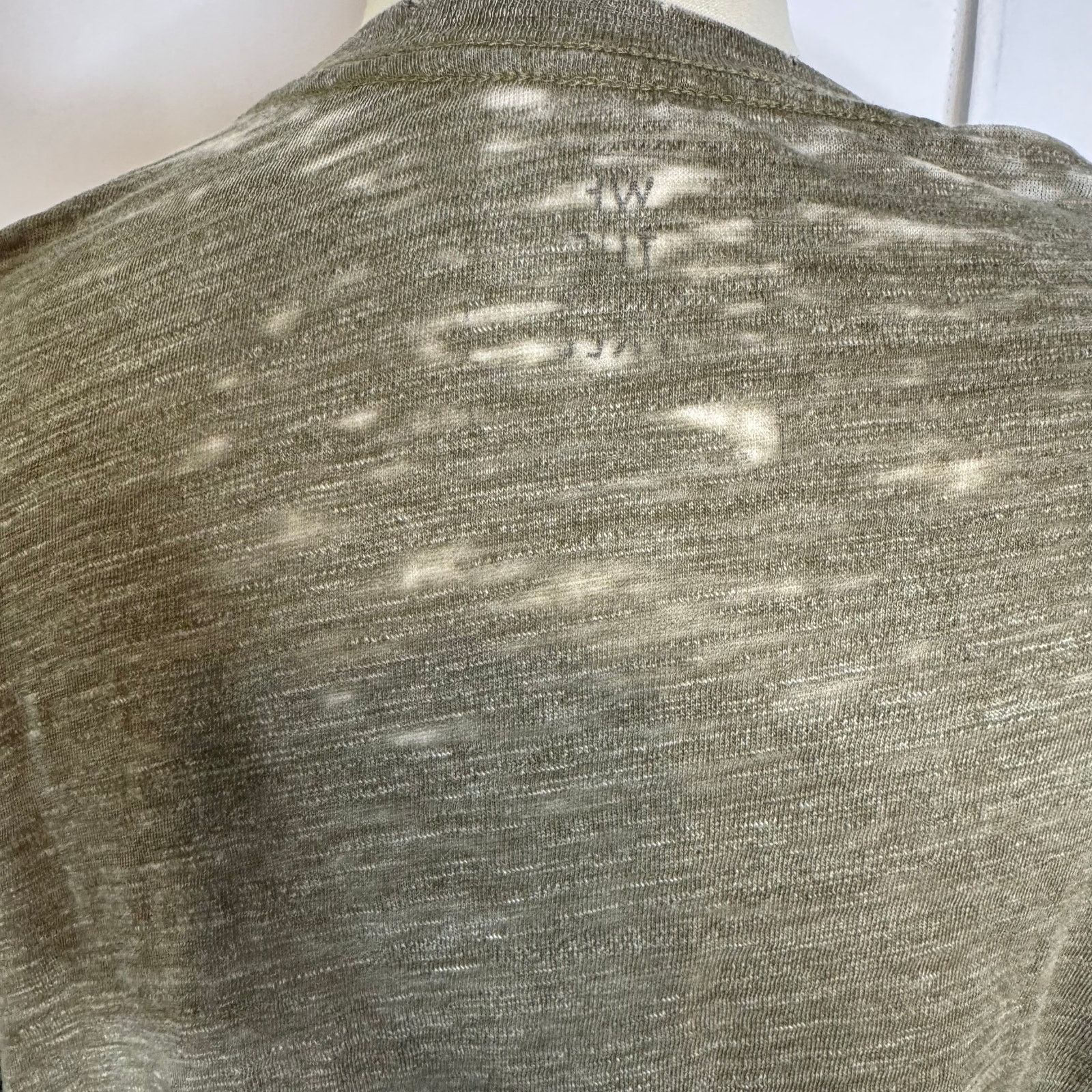 Free People We The Free Free People Olive Distressed Cutout Tee Size S Size S / US 4 / IT 40 - 5 Thumbnail