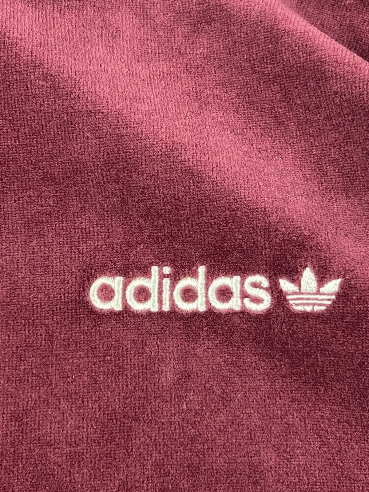 Adidas RARE Retro Adidas Velour Tack Top Jacket Mens S-M Burgandy Size US M / EU 48-50 / 2 - 4 Thumbnail