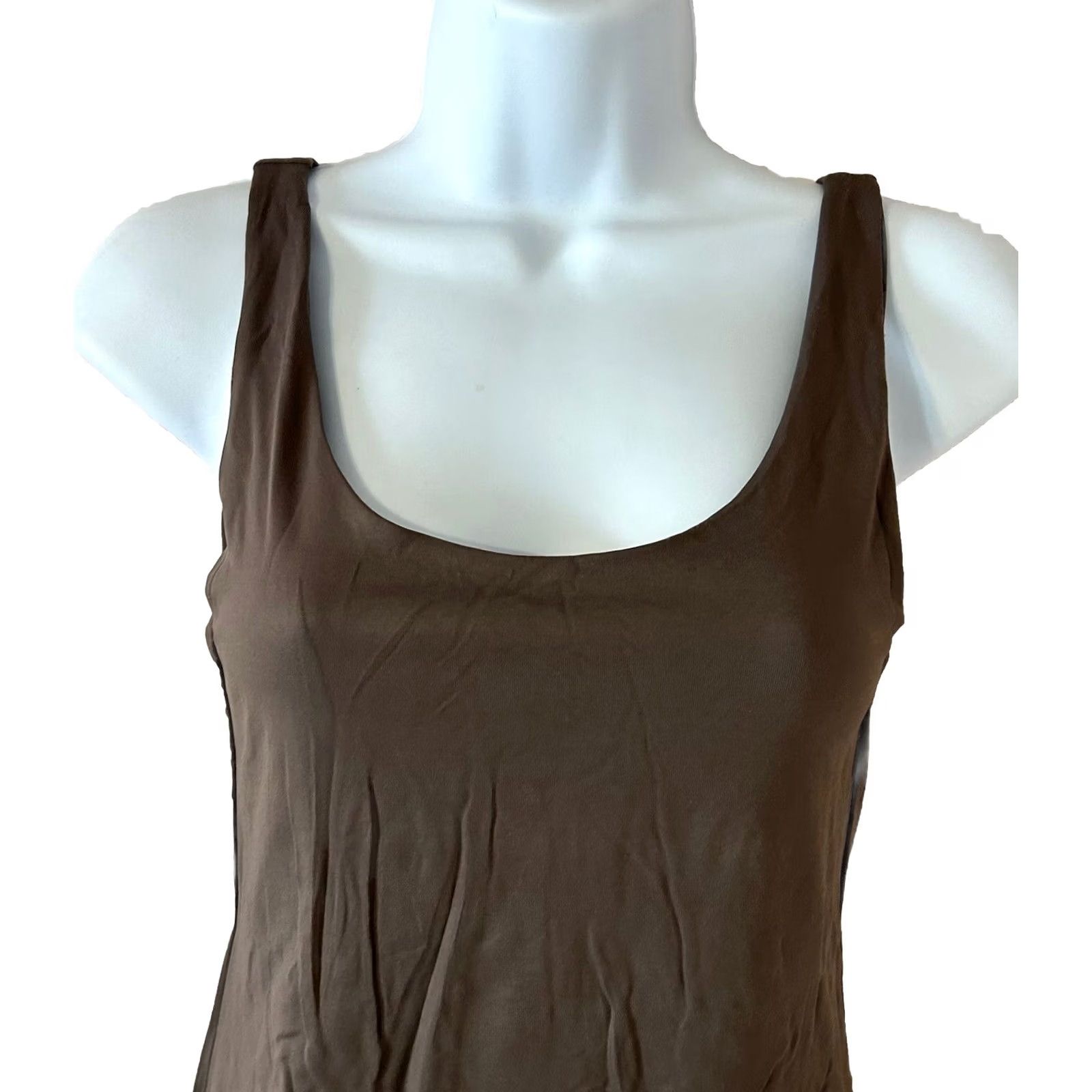 H&M H&M Tank Women Size S Brown Sleeveless Shirt, Slim Fit, Scoop Neck, Polyester Blend, Casual Top Size S / US 4 / IT 40 - 6 Thumbnail