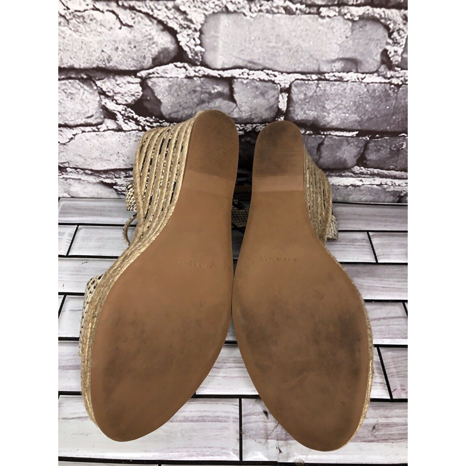 Vince Camuto Vince Camuto Marybell Ivory Leather Snake Wedge Espadrilles Size US 10.5 / IT 40.5 - 7 Thumbnail
