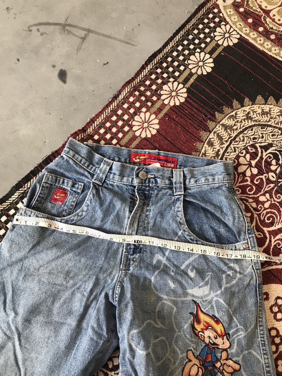 JNCO Vintage flamehead crazy boy printed denim jort Size US 28 / EU 44 - 3 Thumbnail