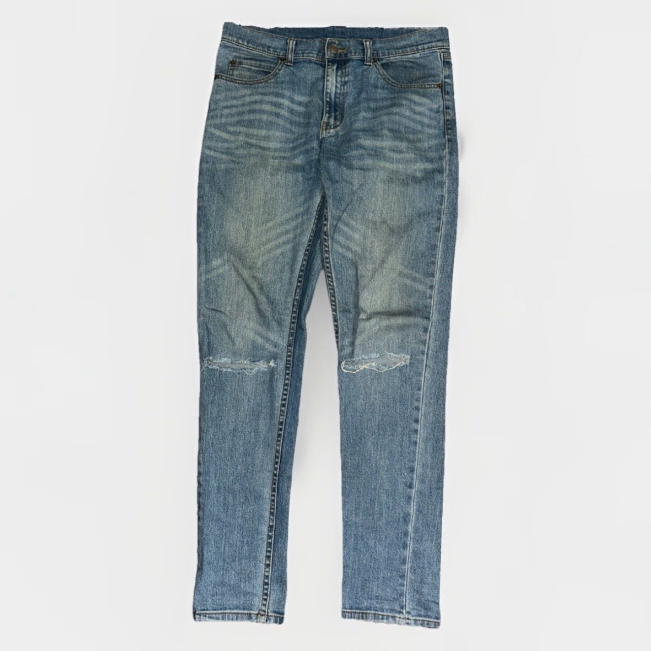 Cheap Monday Cheap Monday Jeans Tight Skinny Fit Blue Distressed Wash 32x32 Denim Mens Size US 32 / EU 48 - 3 Thumbnail