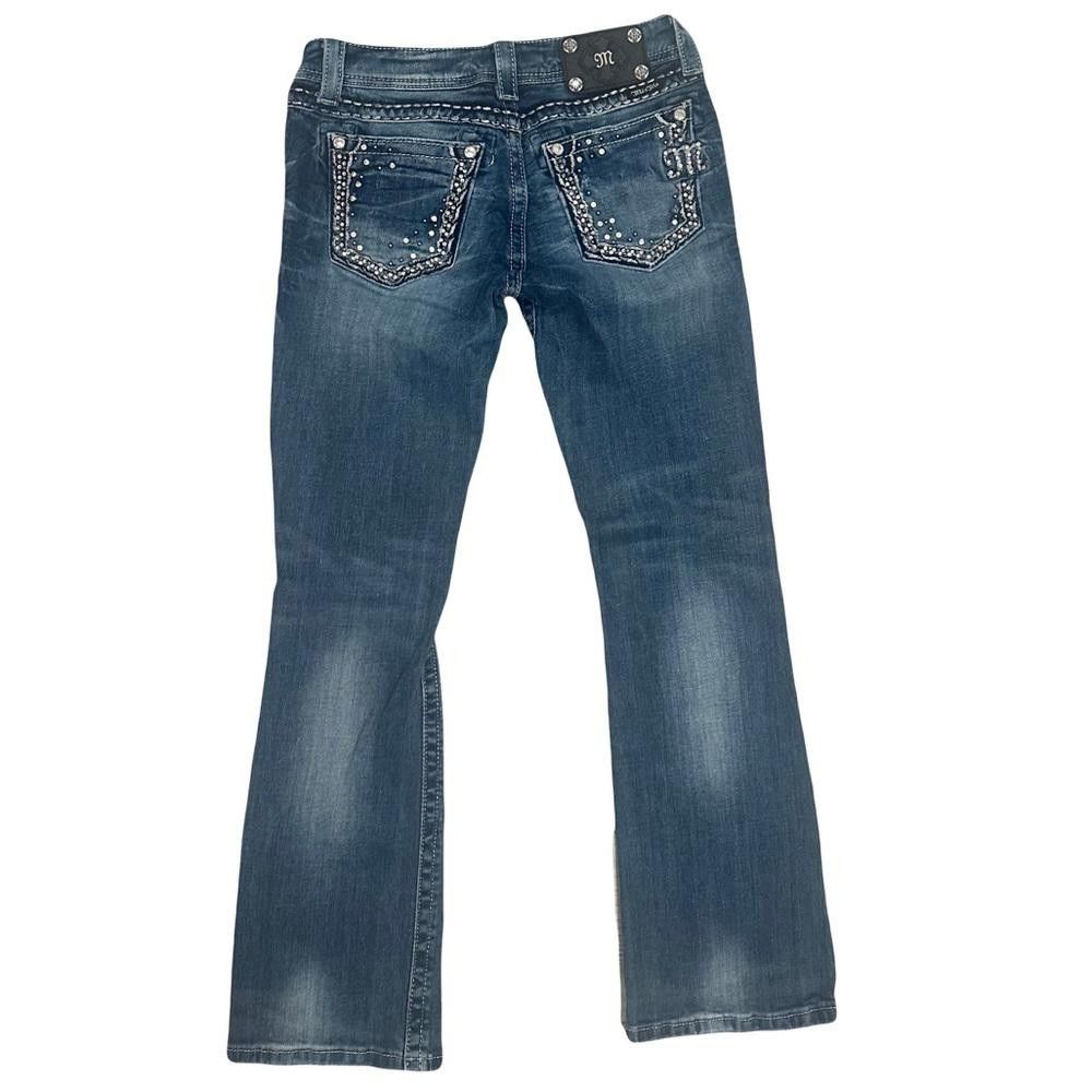 Designer Miss Me Embellished Crystal Signature Boot Cut Jeans 28 Size 28" / US 6 / IT 42 - 5 Thumbnail