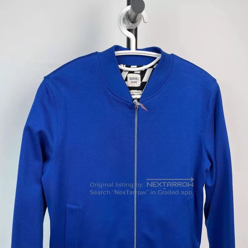 Hermes Hermes Sapphire blue cotton stand collar zippered long sle Size XS / US 0-2 / IT 36-38 - 3 Thumbnail