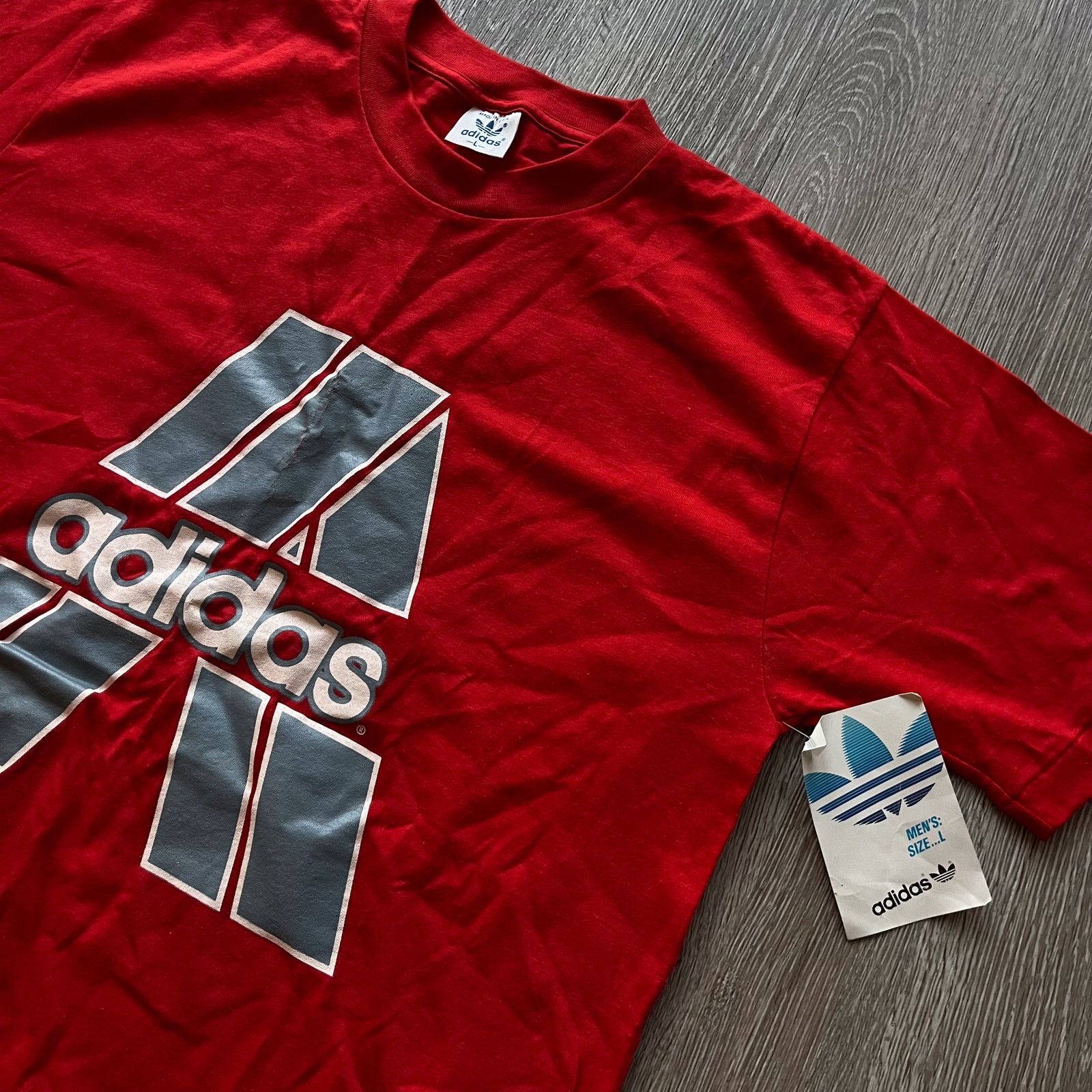 Adidas Rare Archive 80s Adidas T Shirt Single Stitch NWT Mens Large Size US L / EU 52-54 / 3 - 6 Thumbnail