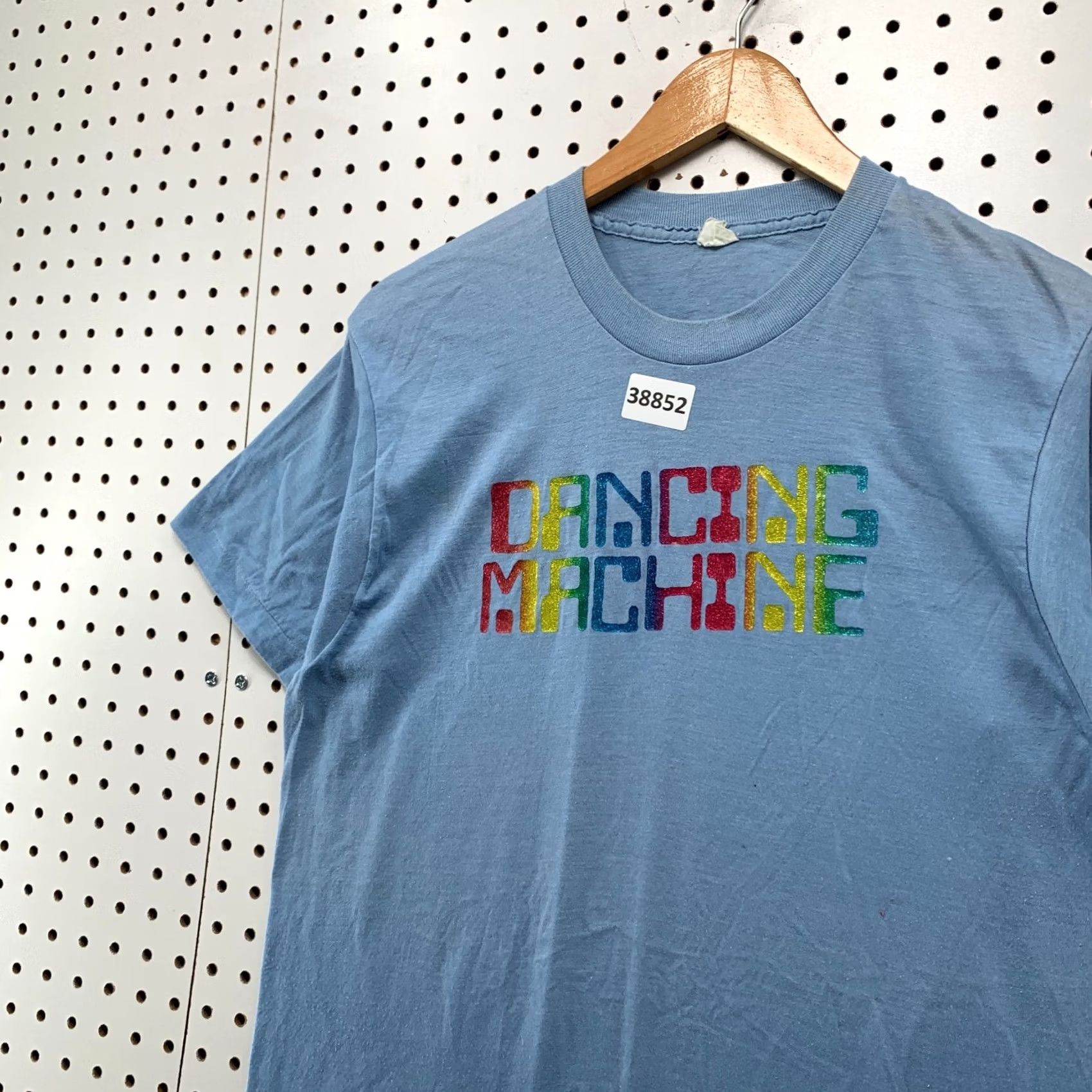 Vintage VINTAGE 70s Dancing Machine Shirt Mens Fits Medium Blue Glitter Graphic Size US M / EU 48-50 / 2 - 7 Thumbnail