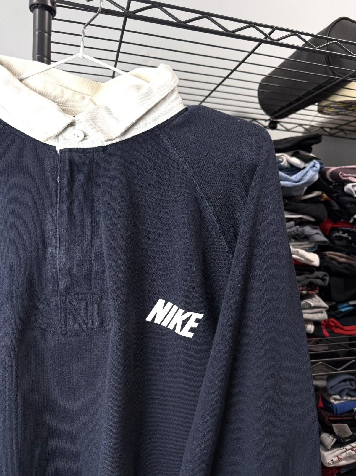Nike Vintage Nike Rugby Longsleeve Hype Streetwear Size US XXL / EU 58 / 5 - 2 Thumbnail
