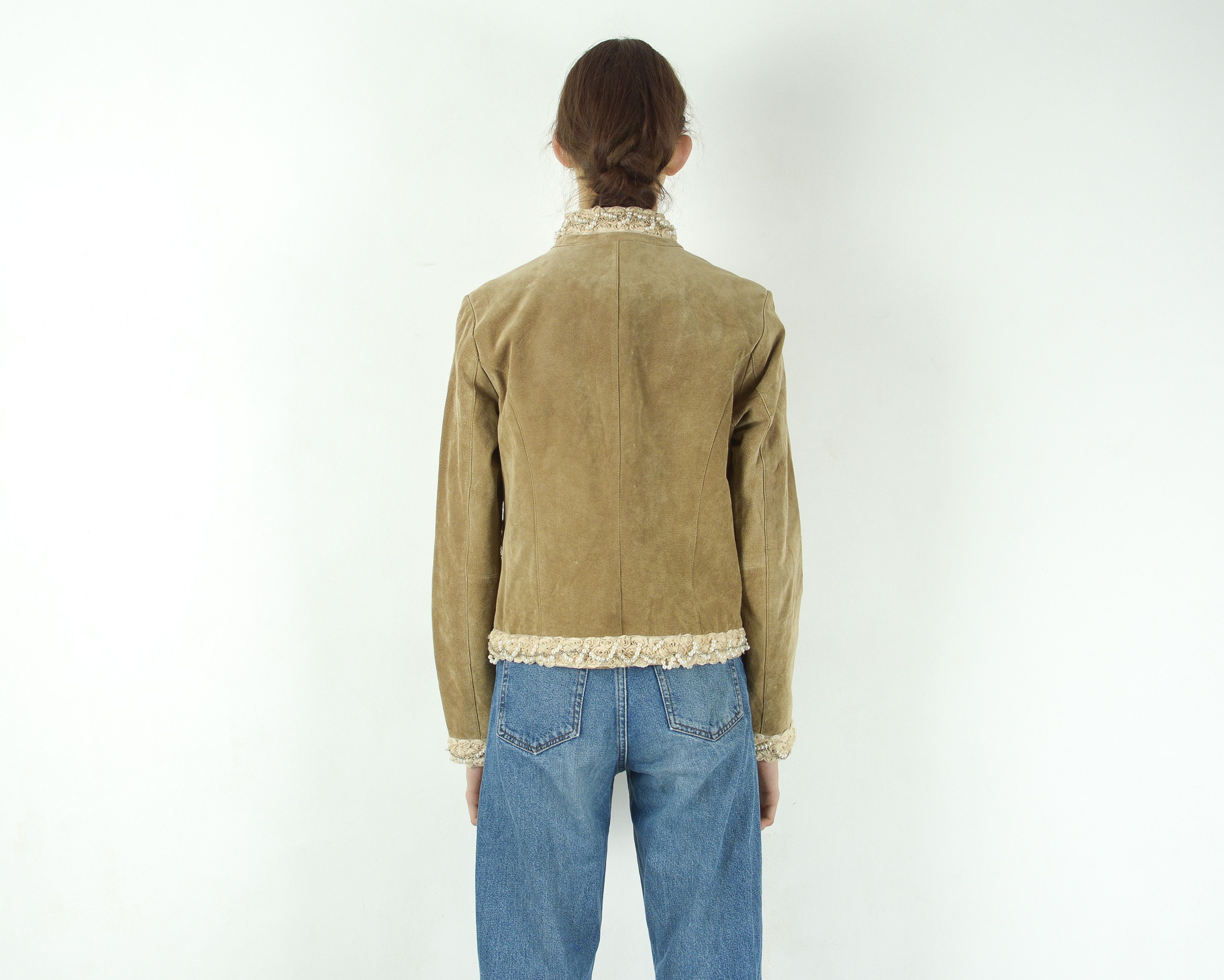 Leather × Vintage JOSEPHINE & CO Suede Genuine Leather Jacket Blazer Tan Beige Size XS / US 0-2 / IT 36-38 - 3 Thumbnail