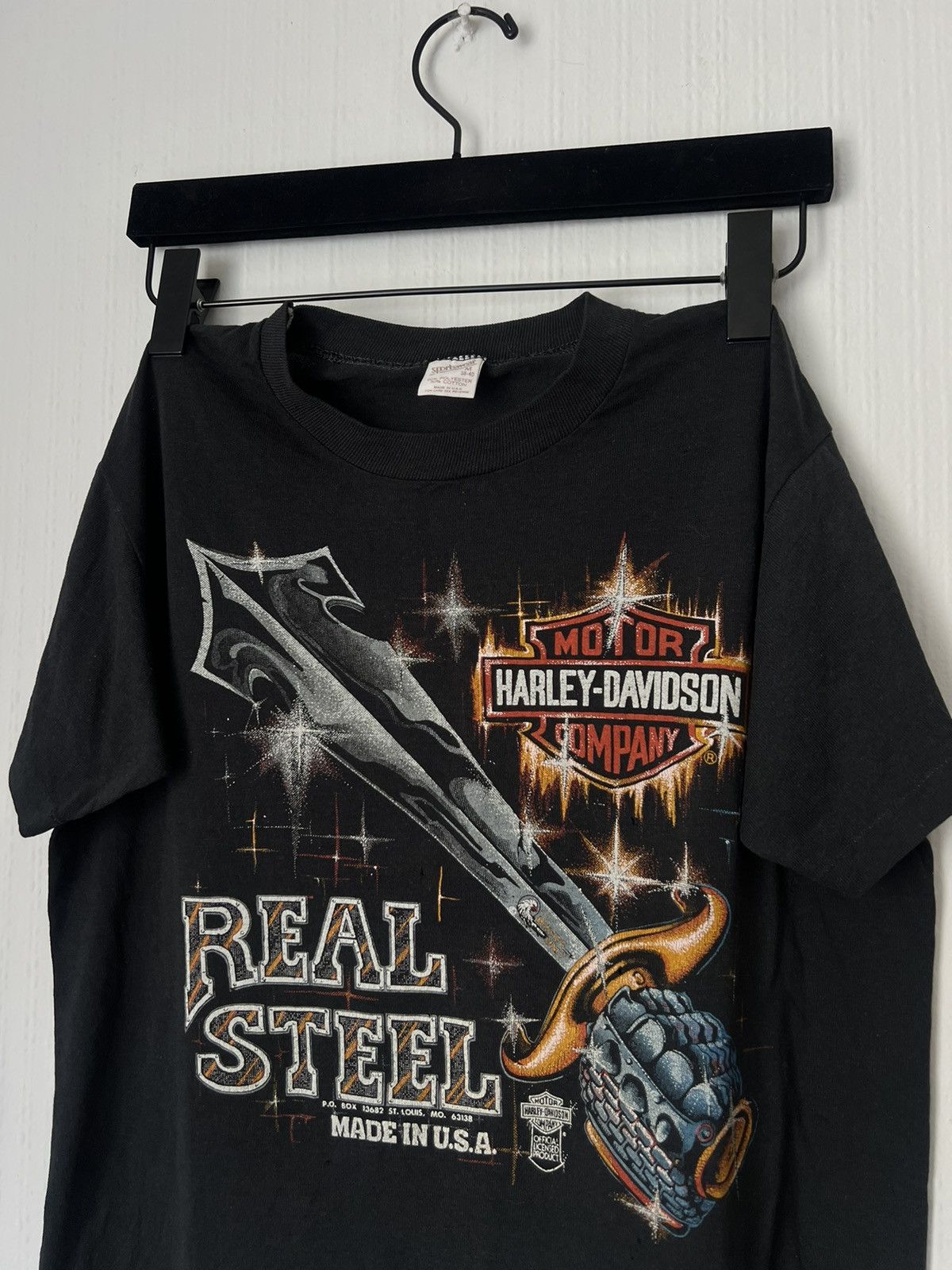 Harley Davidson Vintage 80s Harley Davidson Real Steel Sword Tee Made in USA Size US M / EU 48-50 / 2 - 1 Thumbnail
