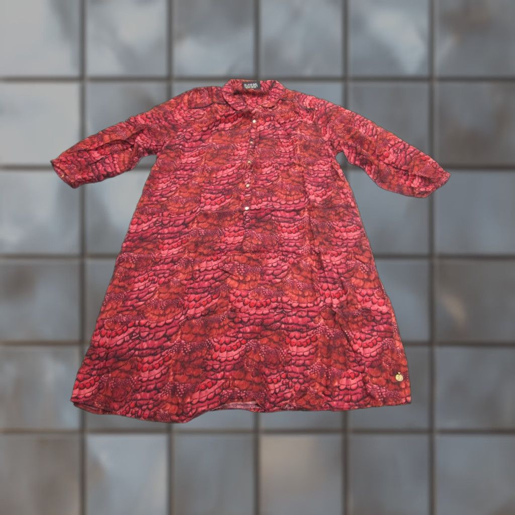 Scotch & Soda Scotch & Soda Dress Womens Medium Red Feather Print Tunic Shirt Rayon Viscose Size M / US 6-8 / IT 42-44 - 1 Thumbnail