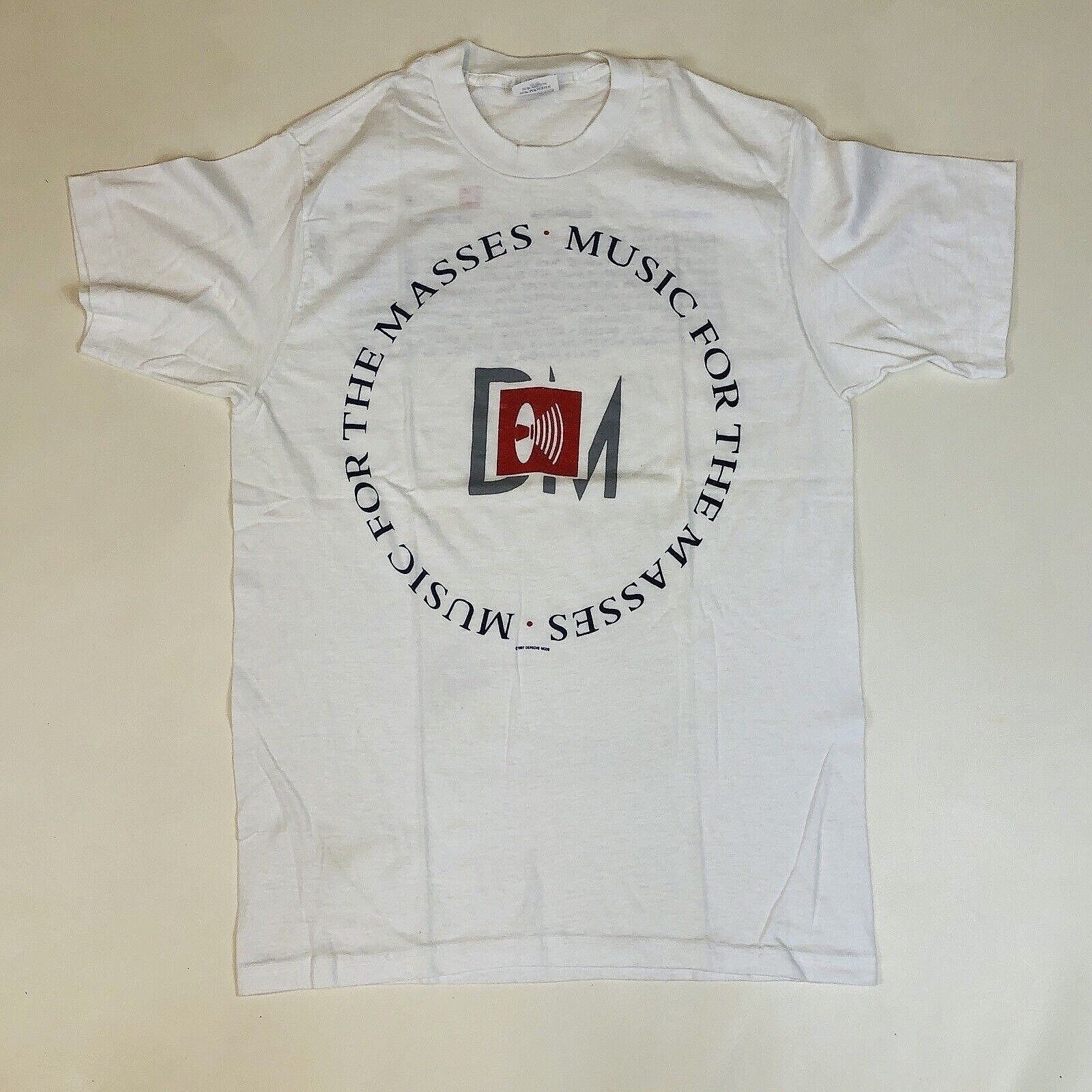 image of Band Tees x Vintage Depeche Mode Music For The Masses Concert Tour Shirt in White, Men's (Size XL)