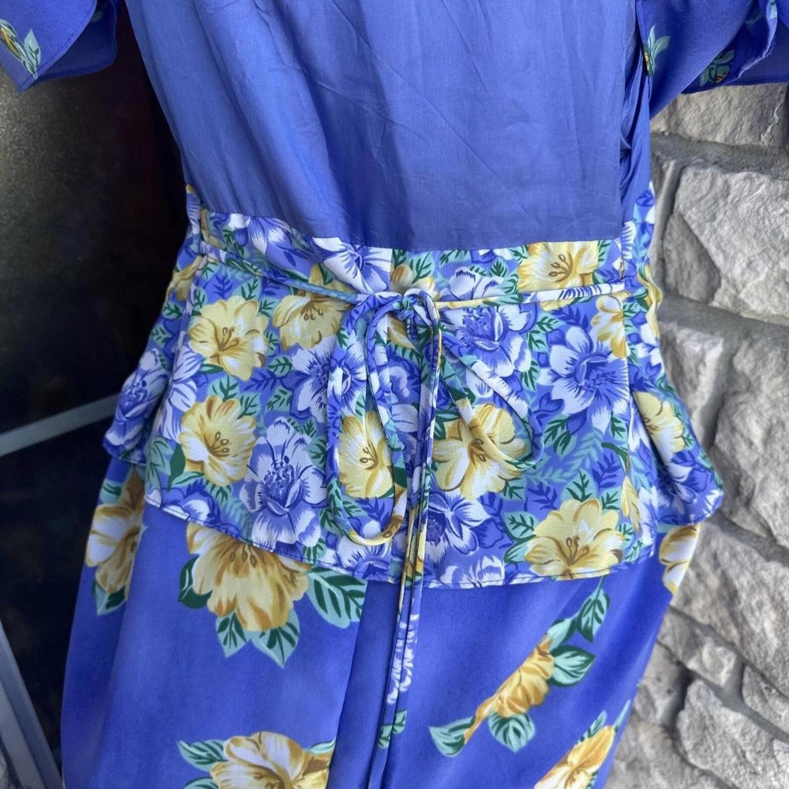 Other Vintage CC Studio Woven Blue Floral Maxi Sundress Size 16 Size XXL / US 16-18 / IT 52-54 - 6 Thumbnail