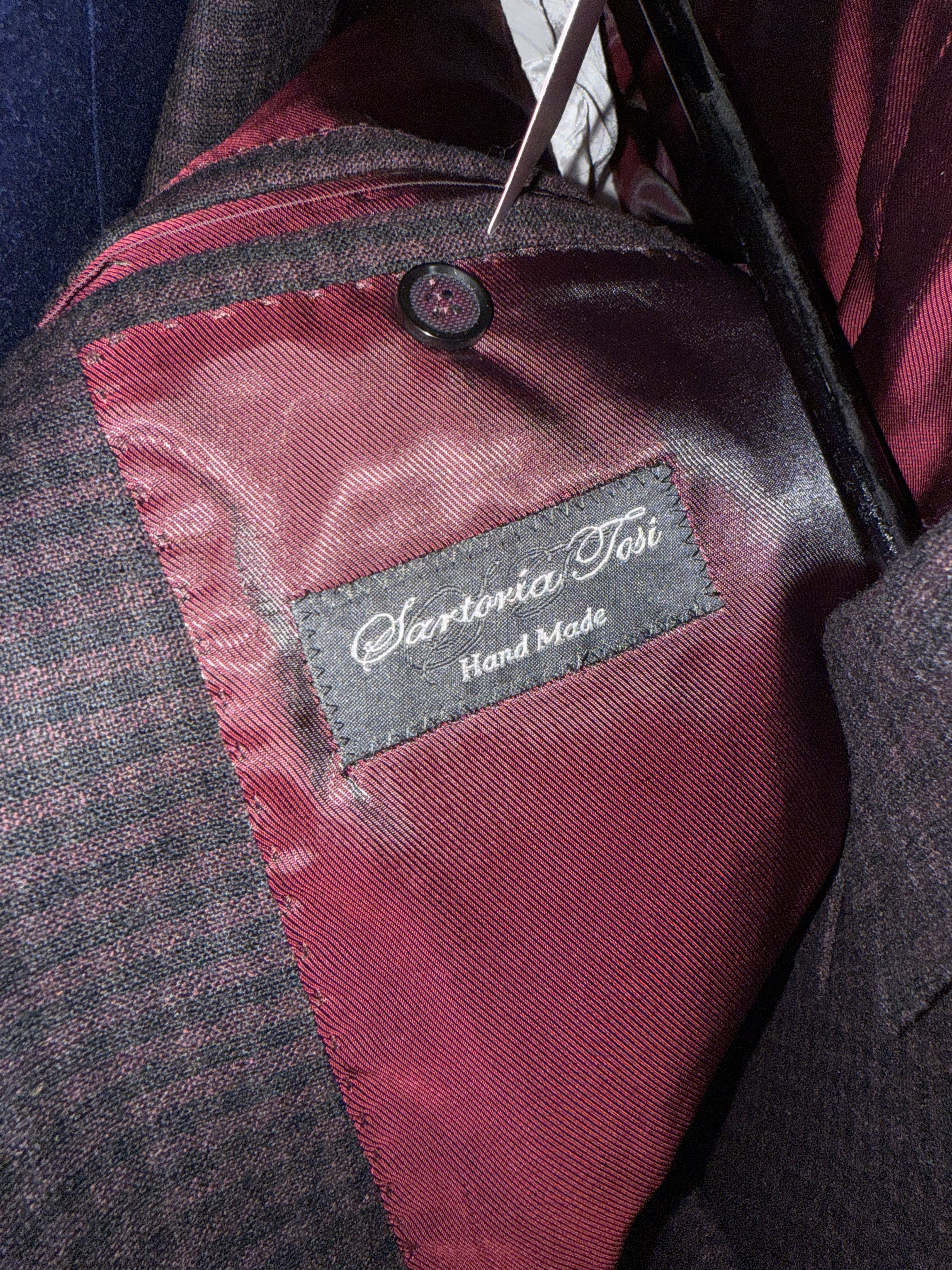 Designer × Other Sartoria Tosi 44R Maroon Plaid Sport Jacket Size 44R - 11 Thumbnail
