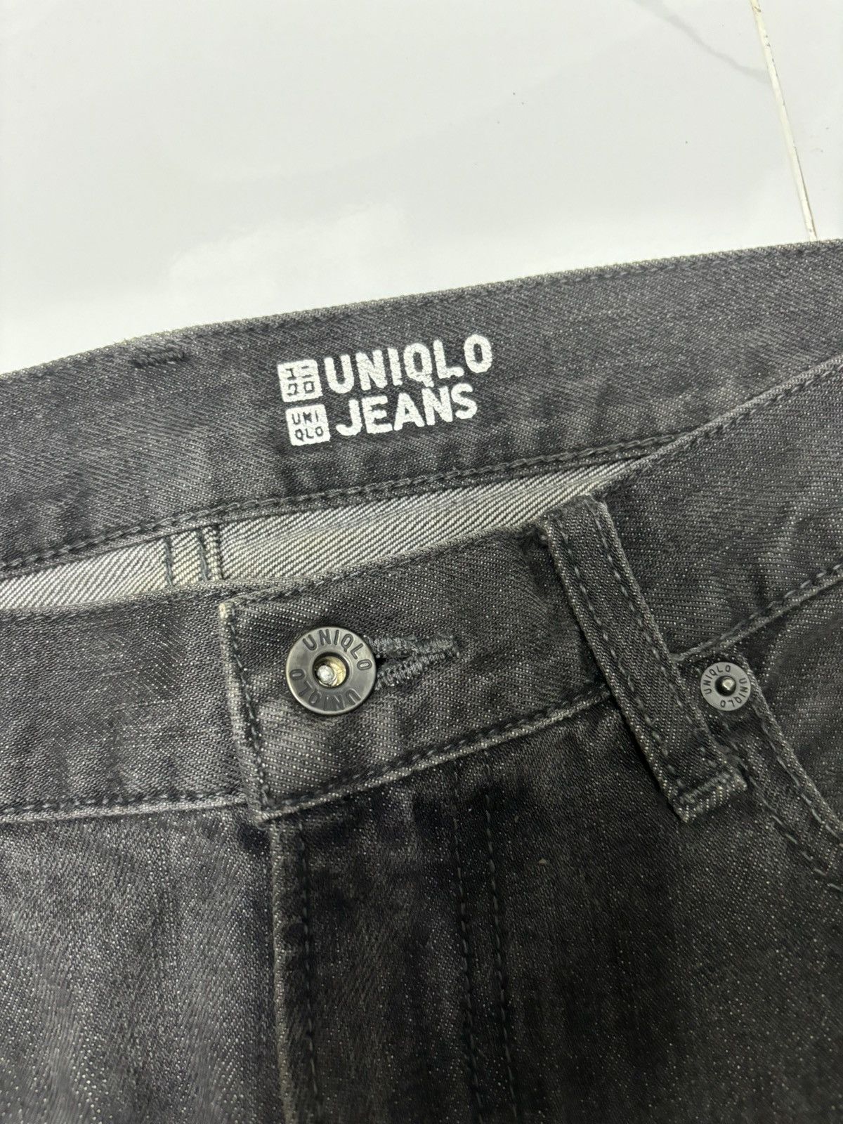 Undercover × Uniqlo 🔥UNIQLO JAPAN SELVEDGE DISTRESSED BLACK DENIM JEANS Size US 32 / EU 48 - 10 Thumbnail