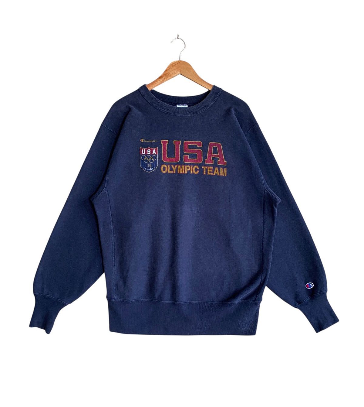 Champion Vintage Champion Reverse Weave USA Olympic Sweatshirt 1990s Size US L / EU 52-54 / 3 - 1 Thumbnail