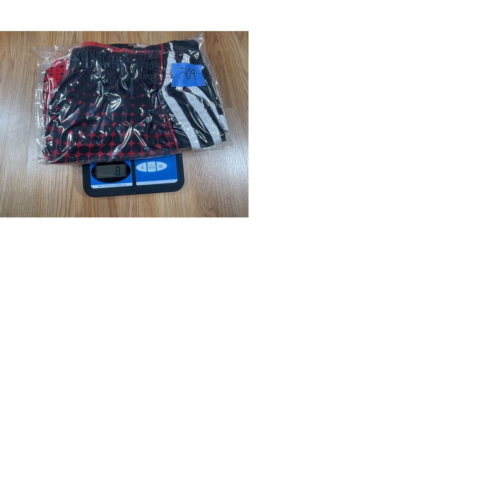 Vintage Unknown Shorts Mens M Medium RedBlackWhite Drawstring Swim Trunks 100% Polyester Size US 31 - 9 Thumbnail