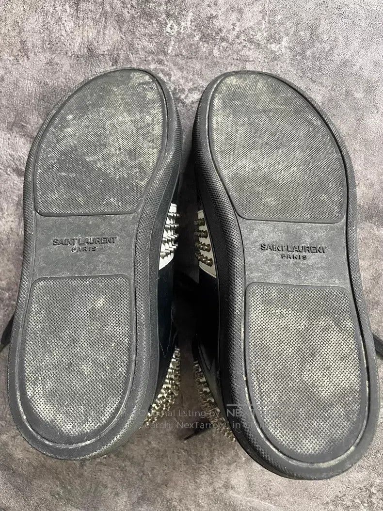 Saint Laurent Paris Saint Laurent Paris Black and White Bullet Studs Mixed Vel Size US 7 / EU 40 - 6 Thumbnail