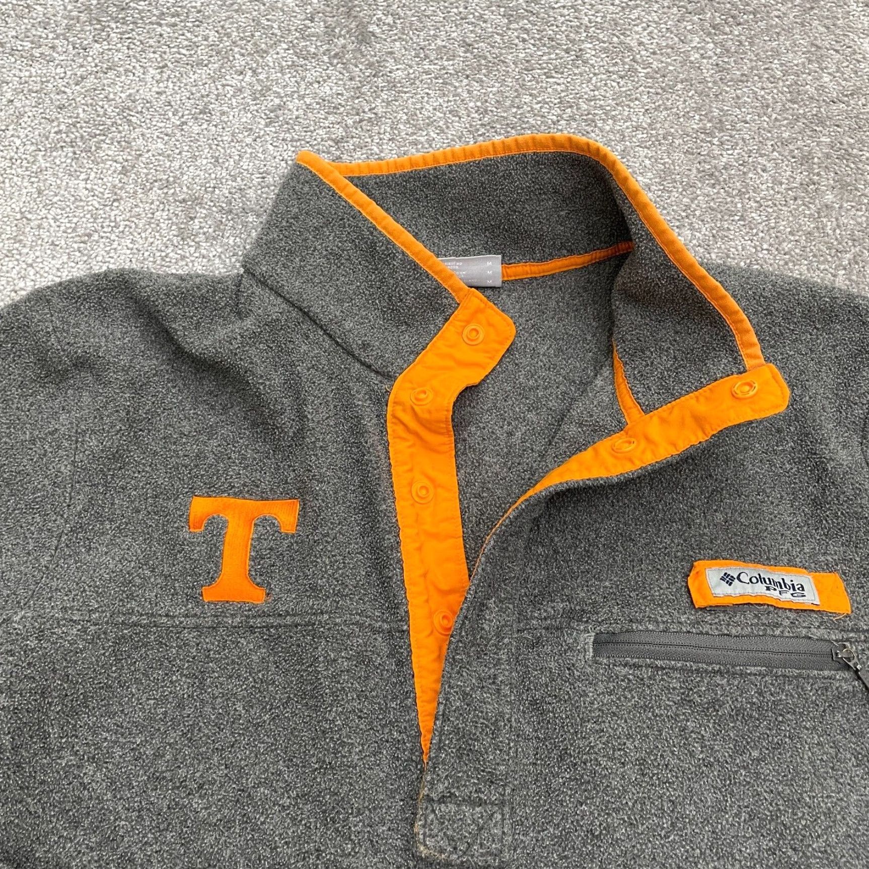 Vintage Columbia PFG Campfire Fleece Jacket Mens Medium Gray University Outdoor Classic Snap Size US M / EU 48-50 / 2 - 3 Thumbnail