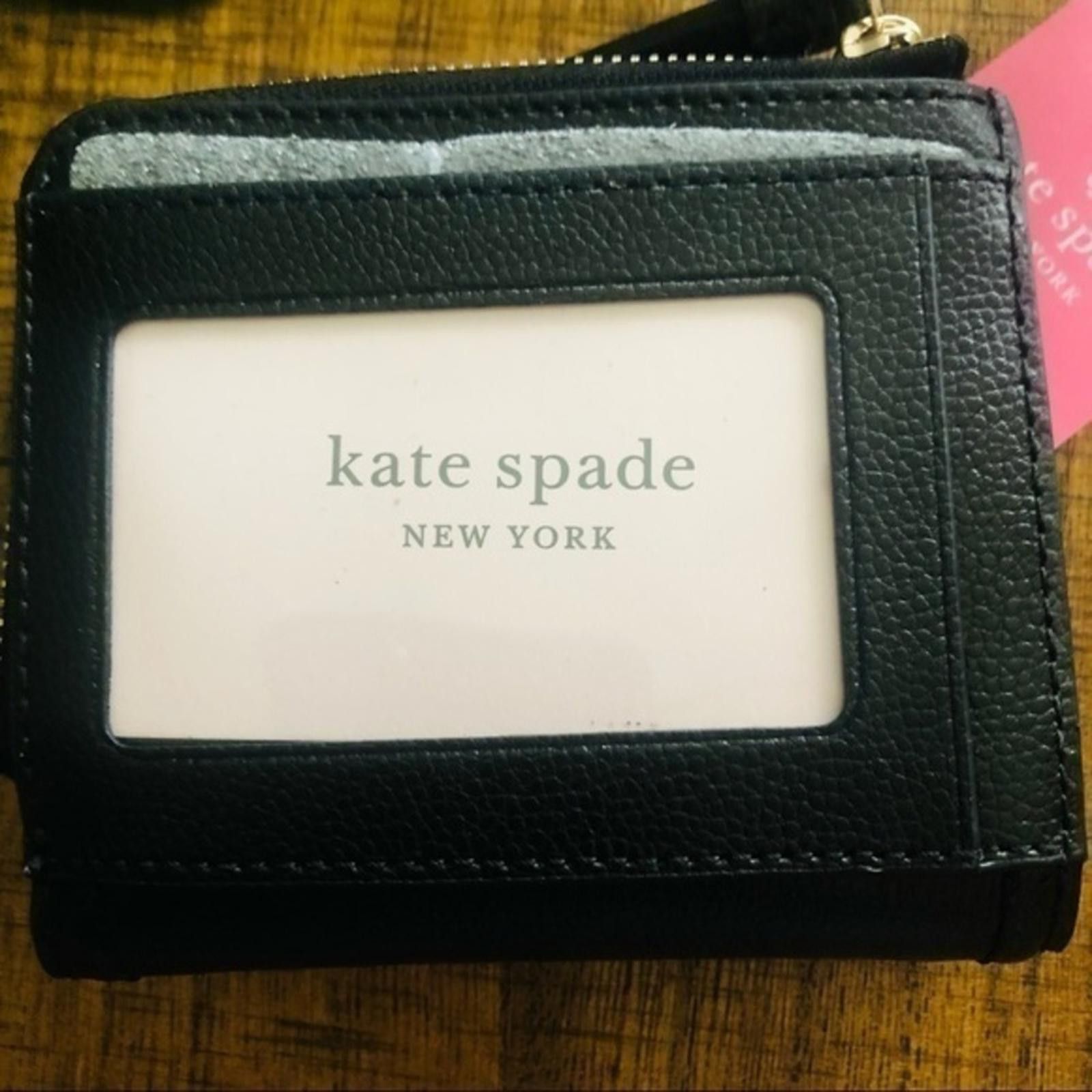 Designer Kate Spade Black Bifold Wallet With ID Window NWT Size ONE SIZE - 4 Thumbnail