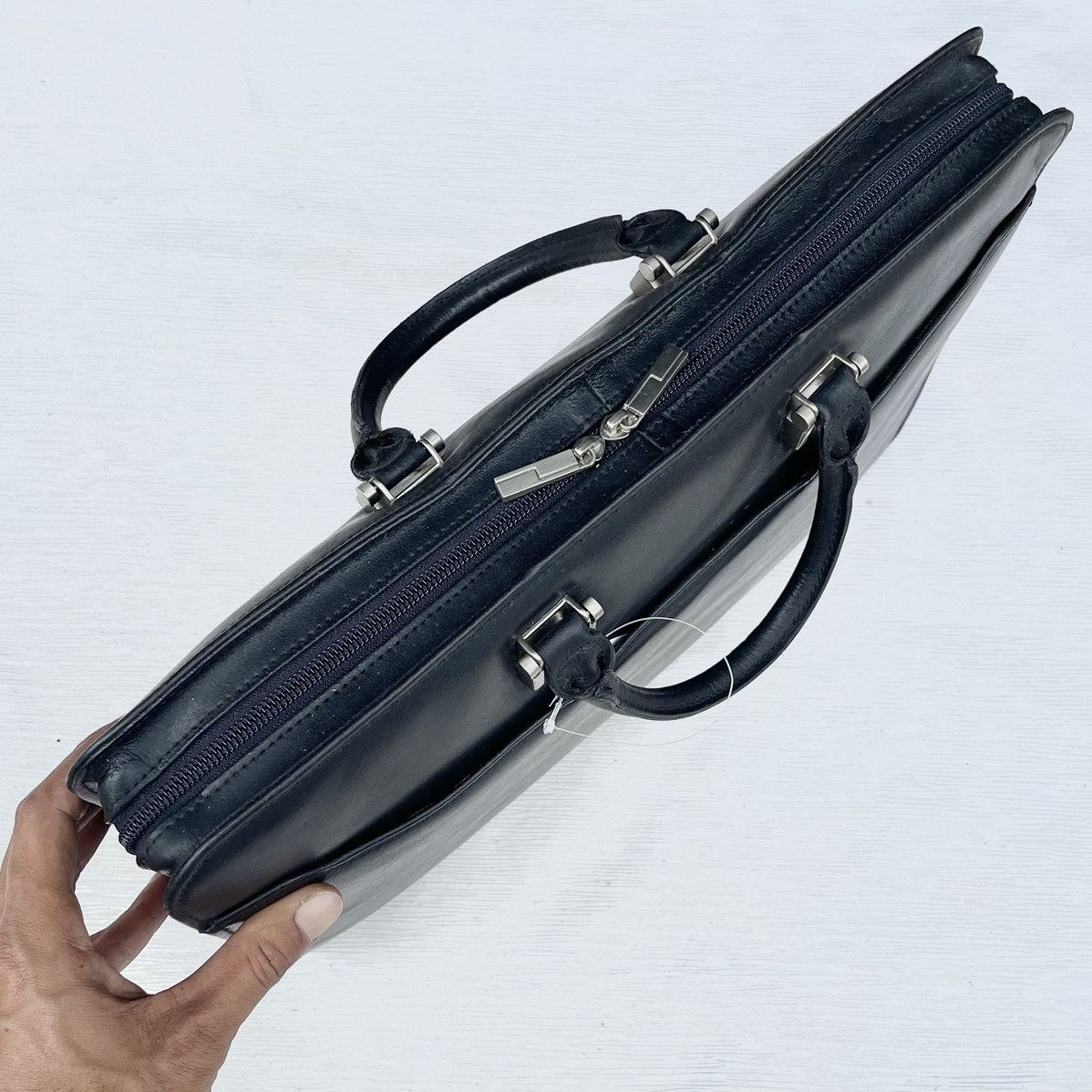 Leather × Pierre Cardin Vintage Pierre Cardin Black Leather Briefcase/Office Bag Size ONE SIZE - 7 Thumbnail