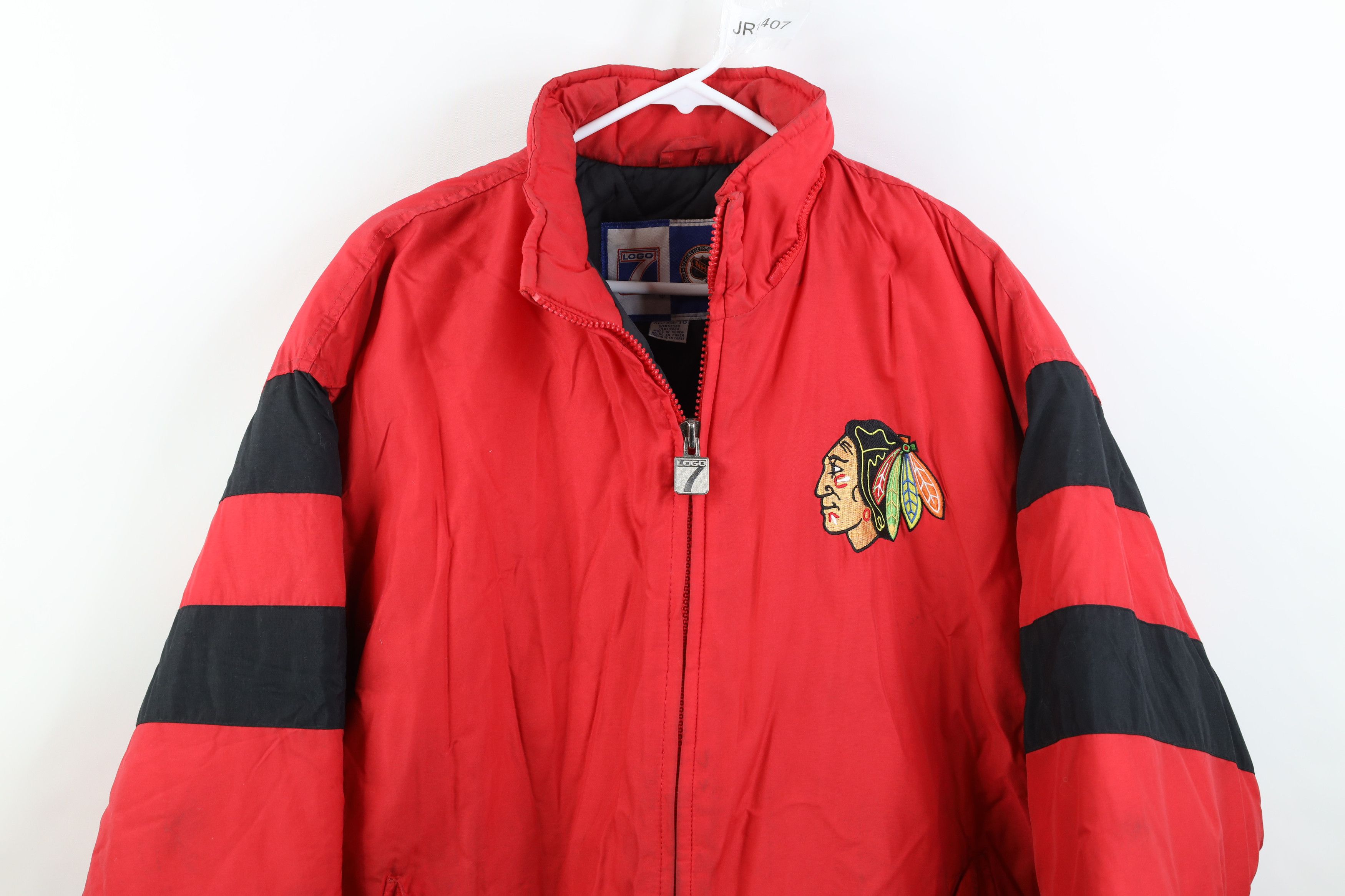 Vintage Vintage 90s Chicago Blackhawks Hockey Quilted Puffer Jacket Size US XL / EU 56 / 4 - 2 Thumbnail
